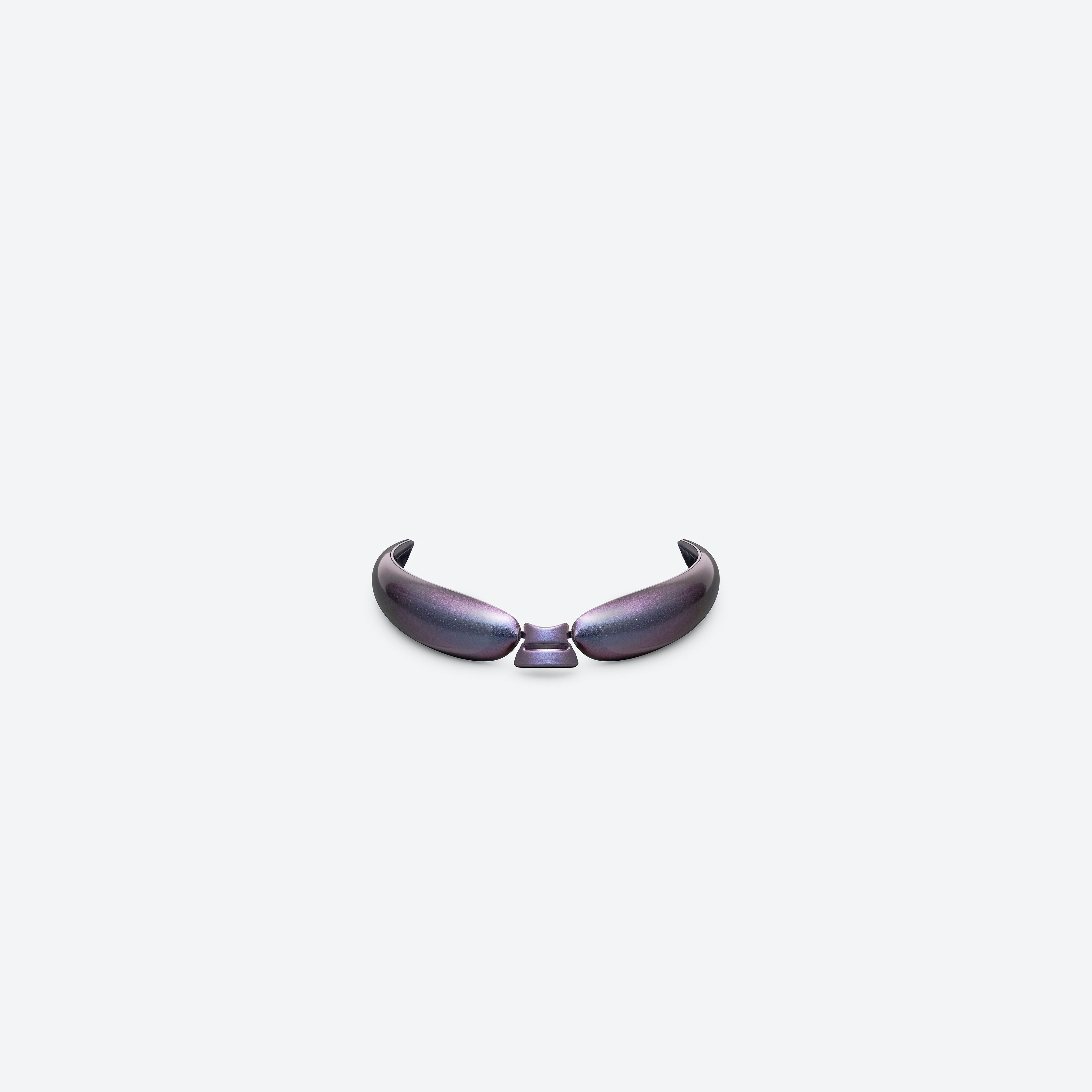 A front view of Gentle Monster Siguer MSV1 Silver Metal framed Wraparound sunglasses.