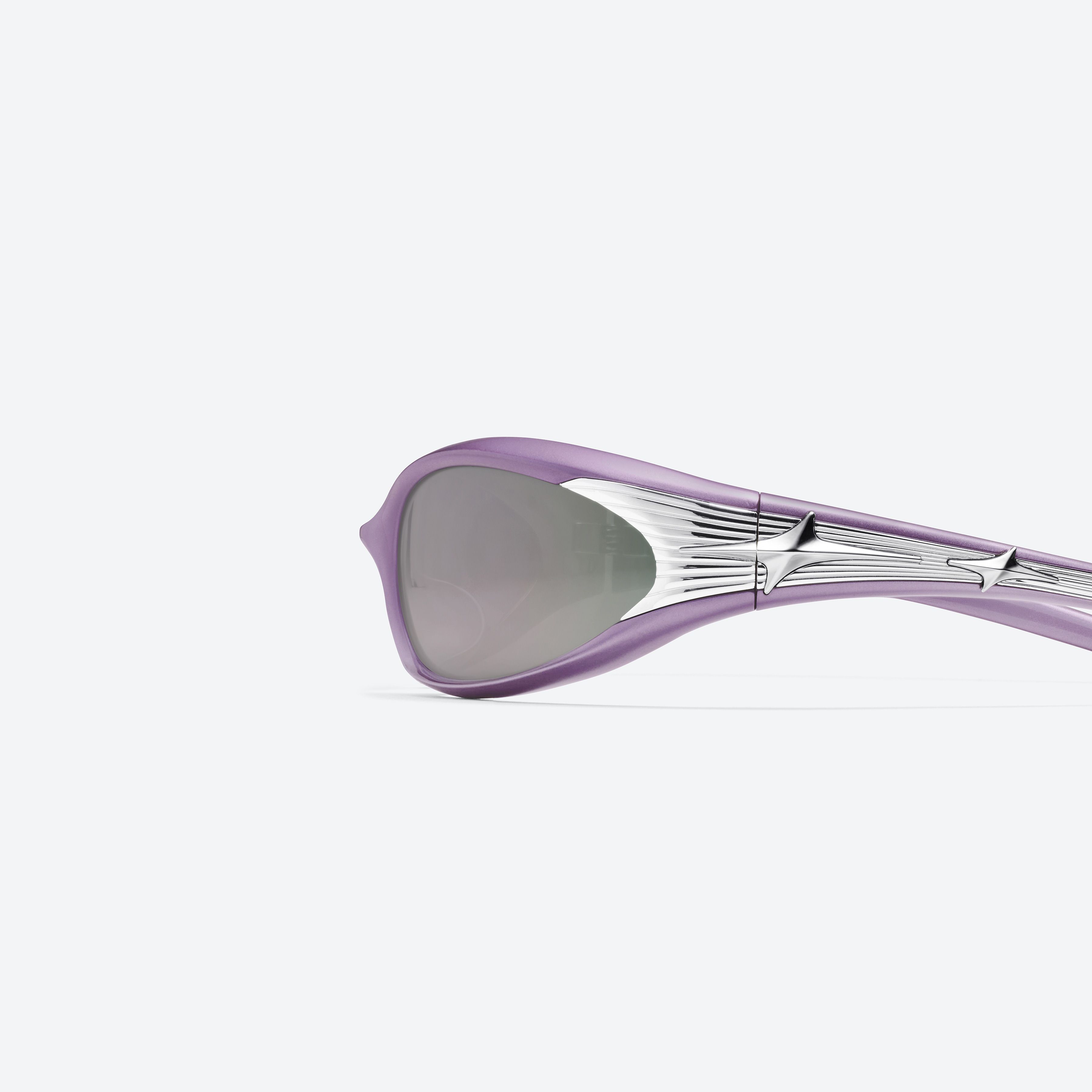 A detailed left view of Gentle Monster M87 V6 Purple Nylon framed Wraparound sunglasses.