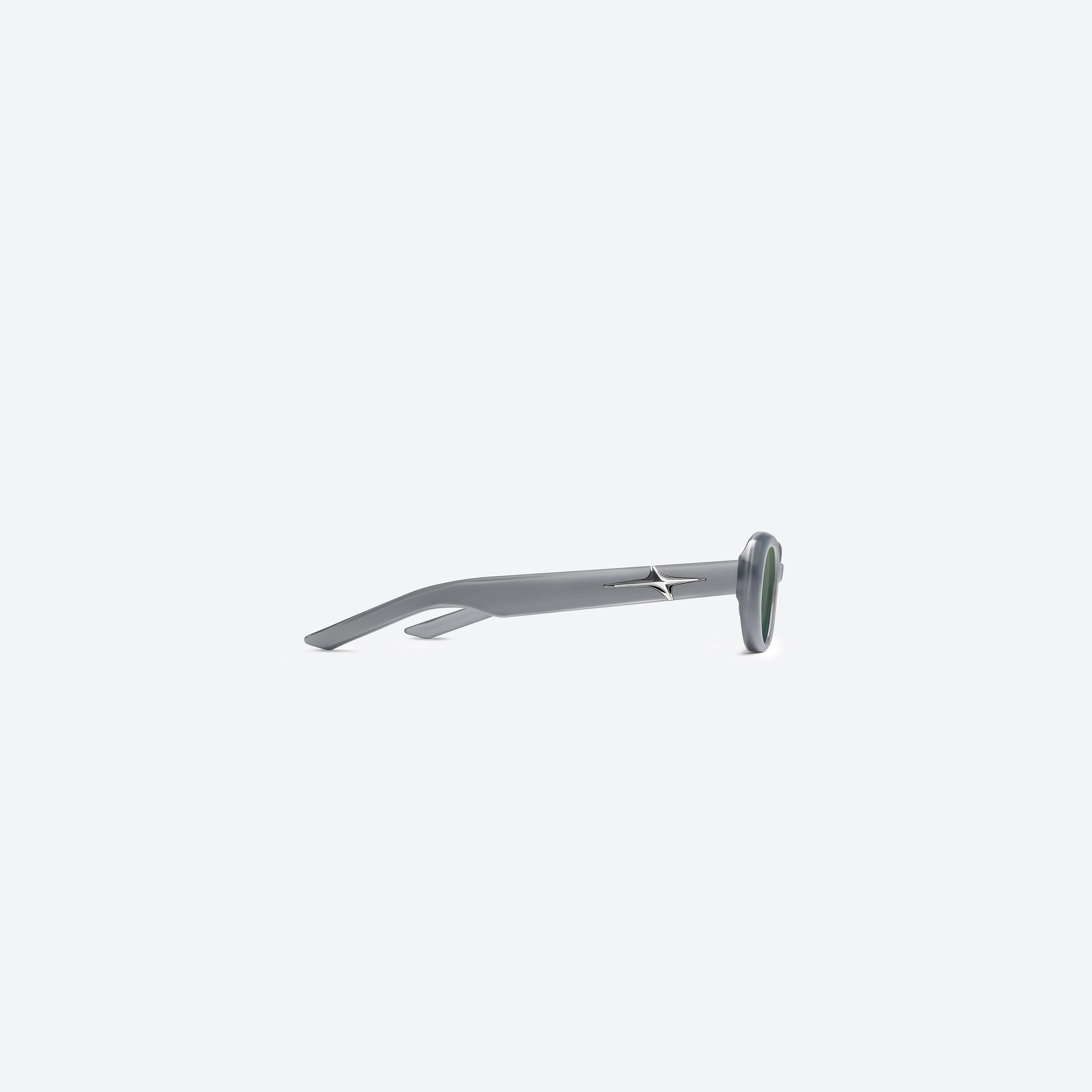 A detailed right view of Gentle Monster Loco G13 Gray Acetate framed Oval sunglasses.