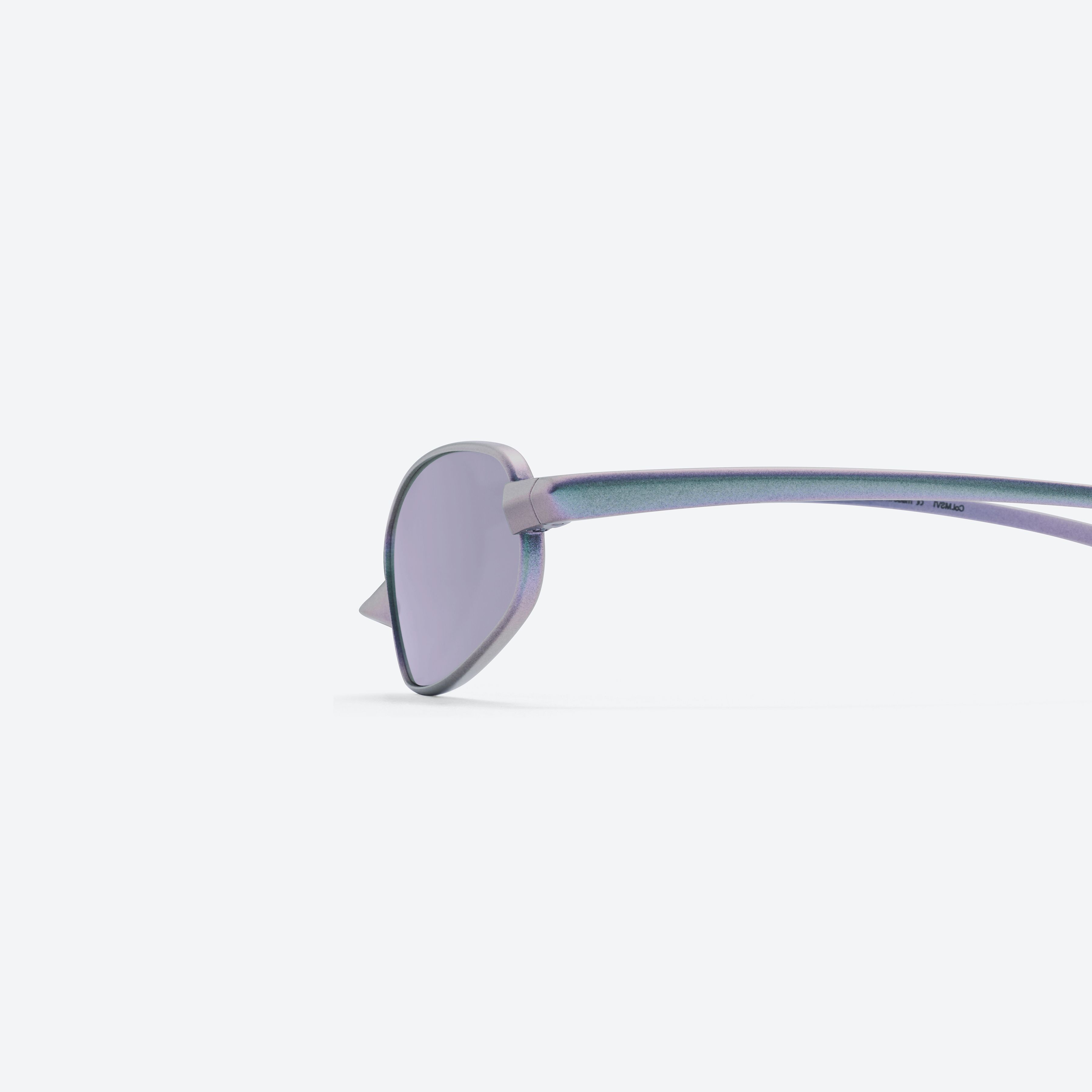 A detailed left view of Gentle Monster Brutal MSV1 Silver Metal framed Square sunglasses.
