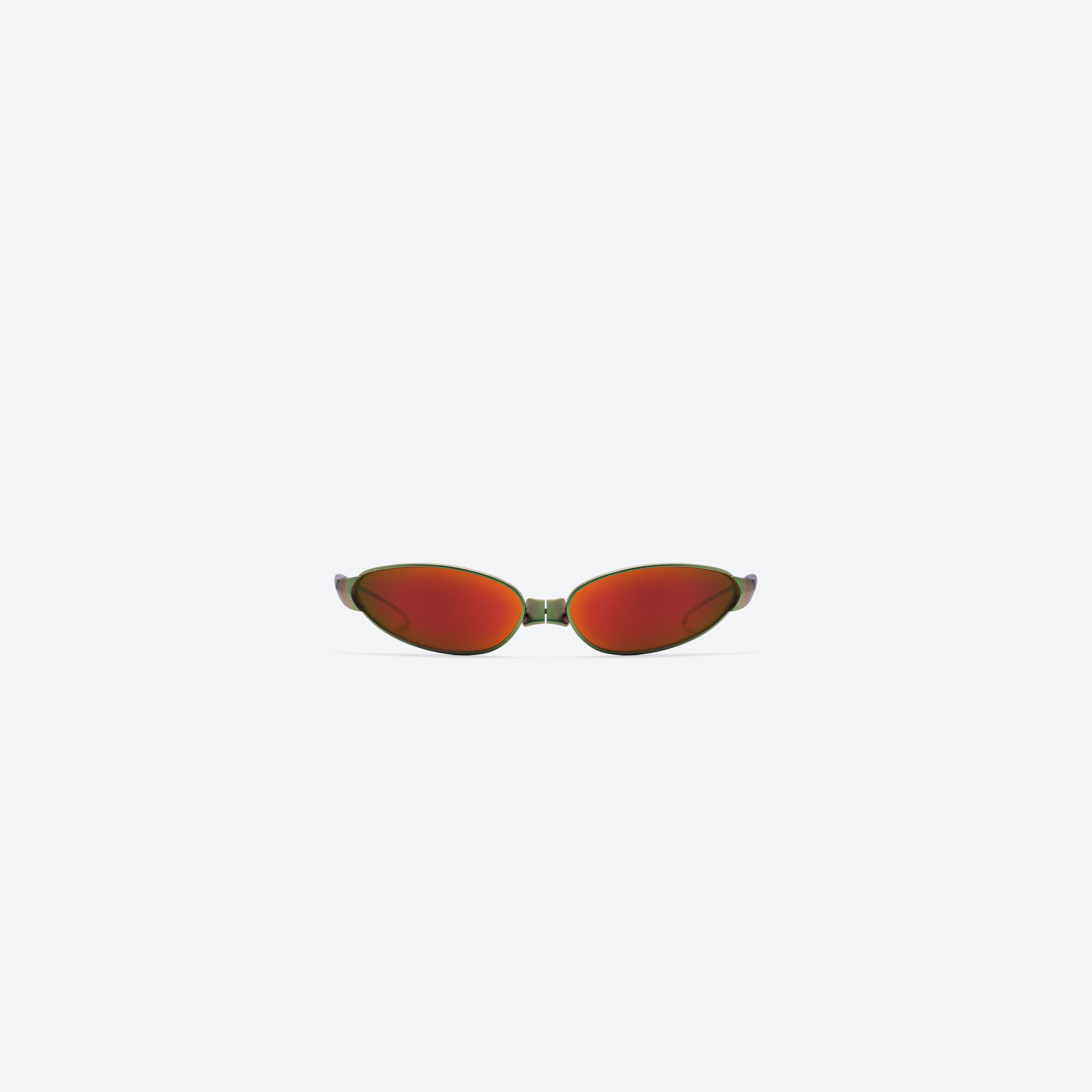 A front view of Gentle Monster Fuse MGR1 Green Metal framed Cat-eye glasses.
