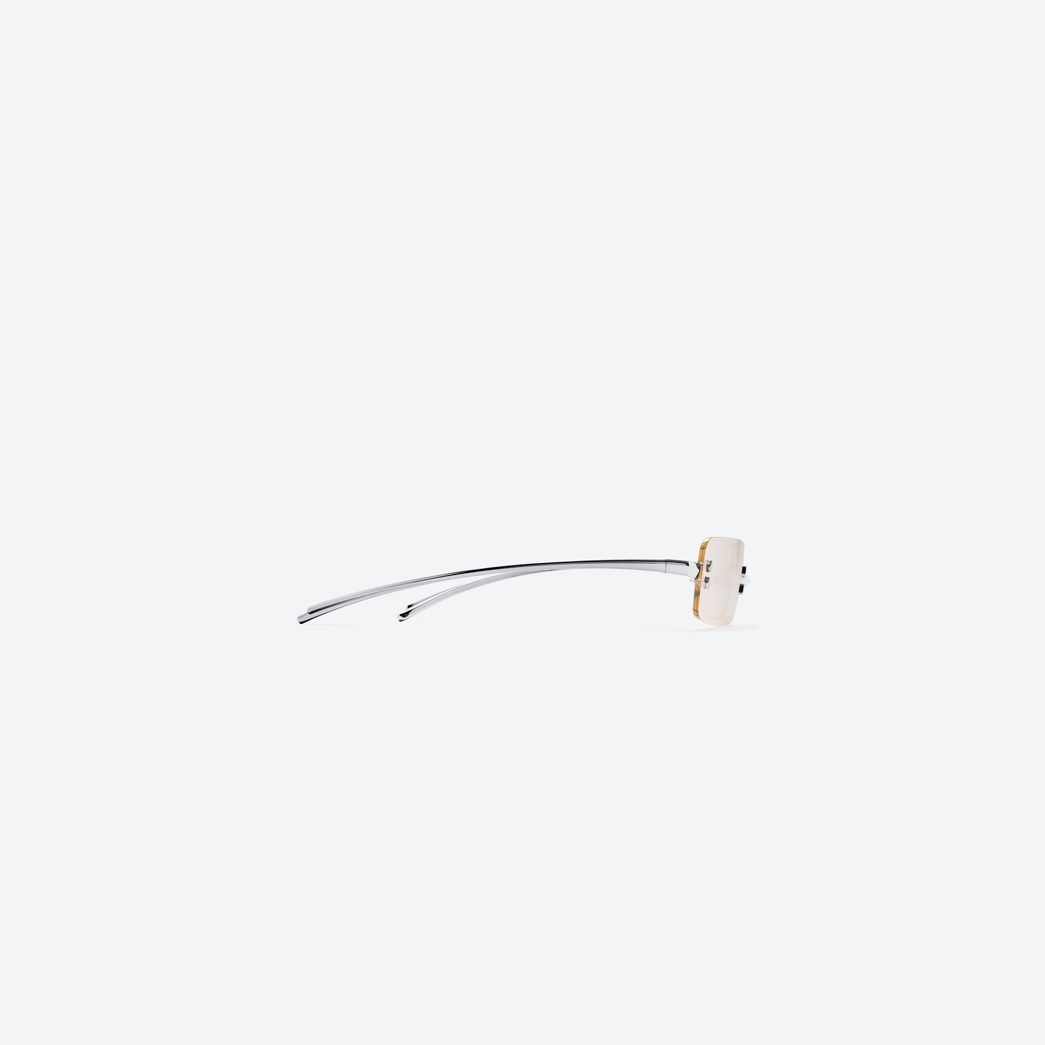 A detailed right view of Gentle Monster Paranoyd 02(CM) Silver Metal framed Square glasses.