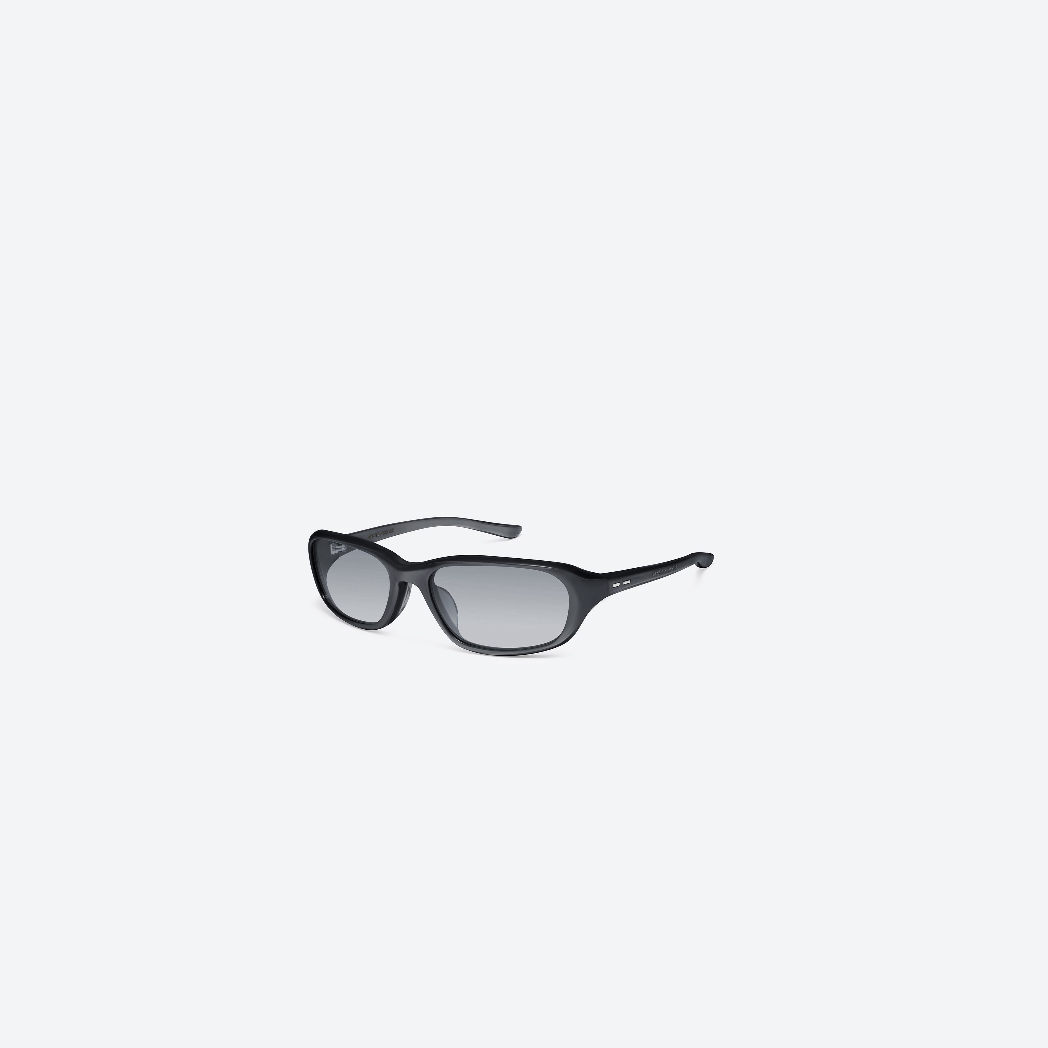 45-degree view of Gentle Monster Hills G18 Gray Acetate framed Wraparound sunglasses.