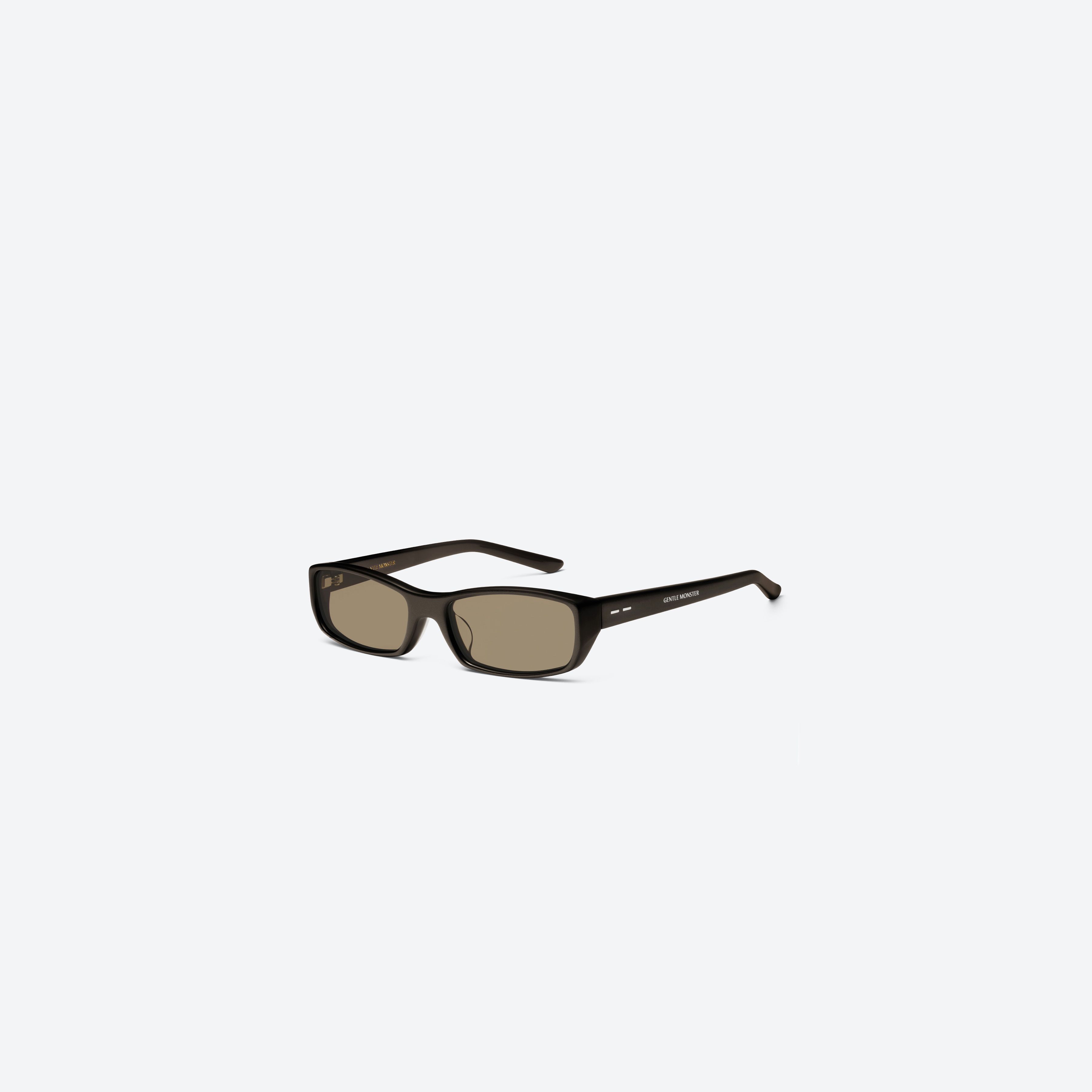 45-degree view of Gentle Monster Noid BR4 Brown Acetate framed Square sunglasses.