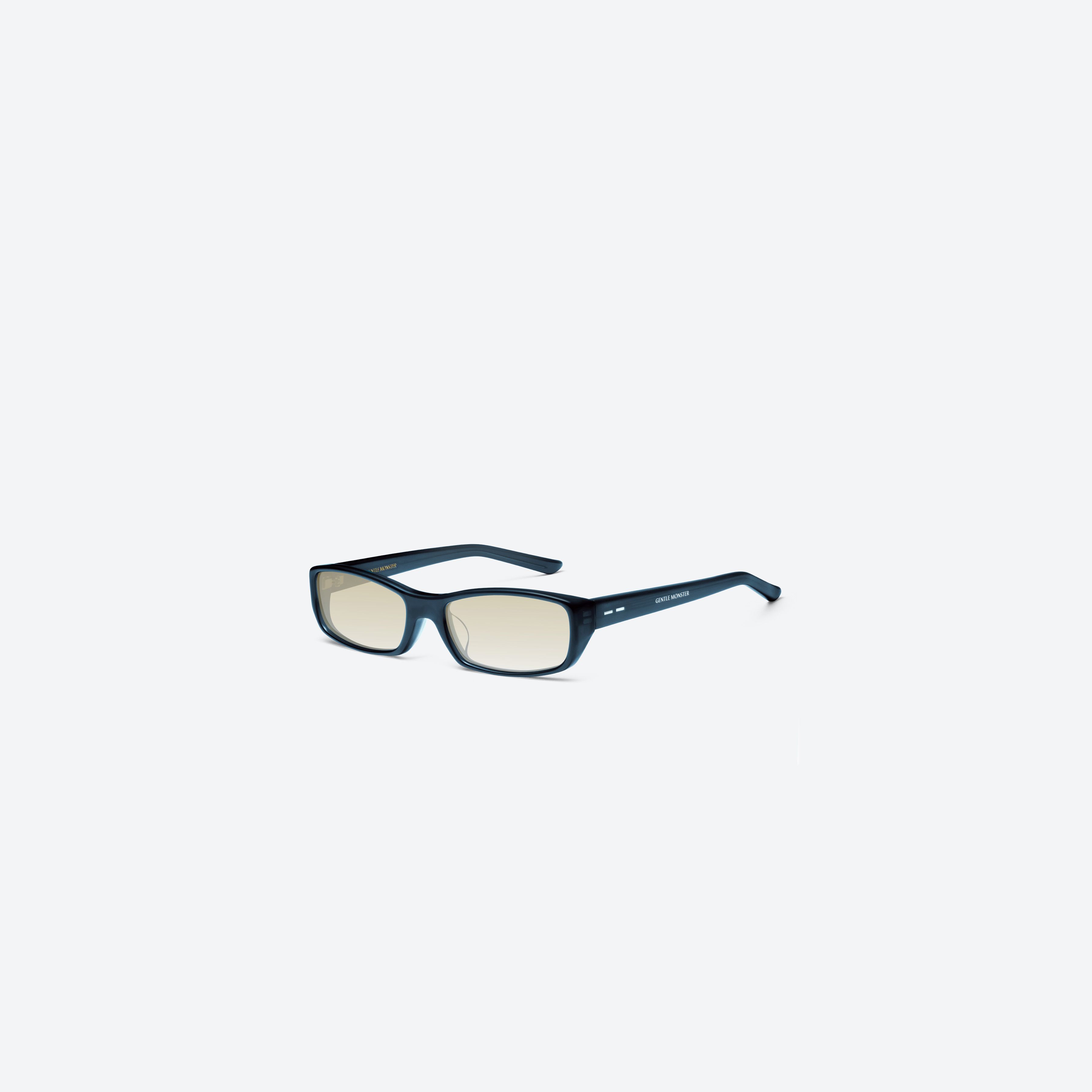 45-degree view of Gentle Monster Noid BLC10 Blue Acetate framed Square sunglasses.