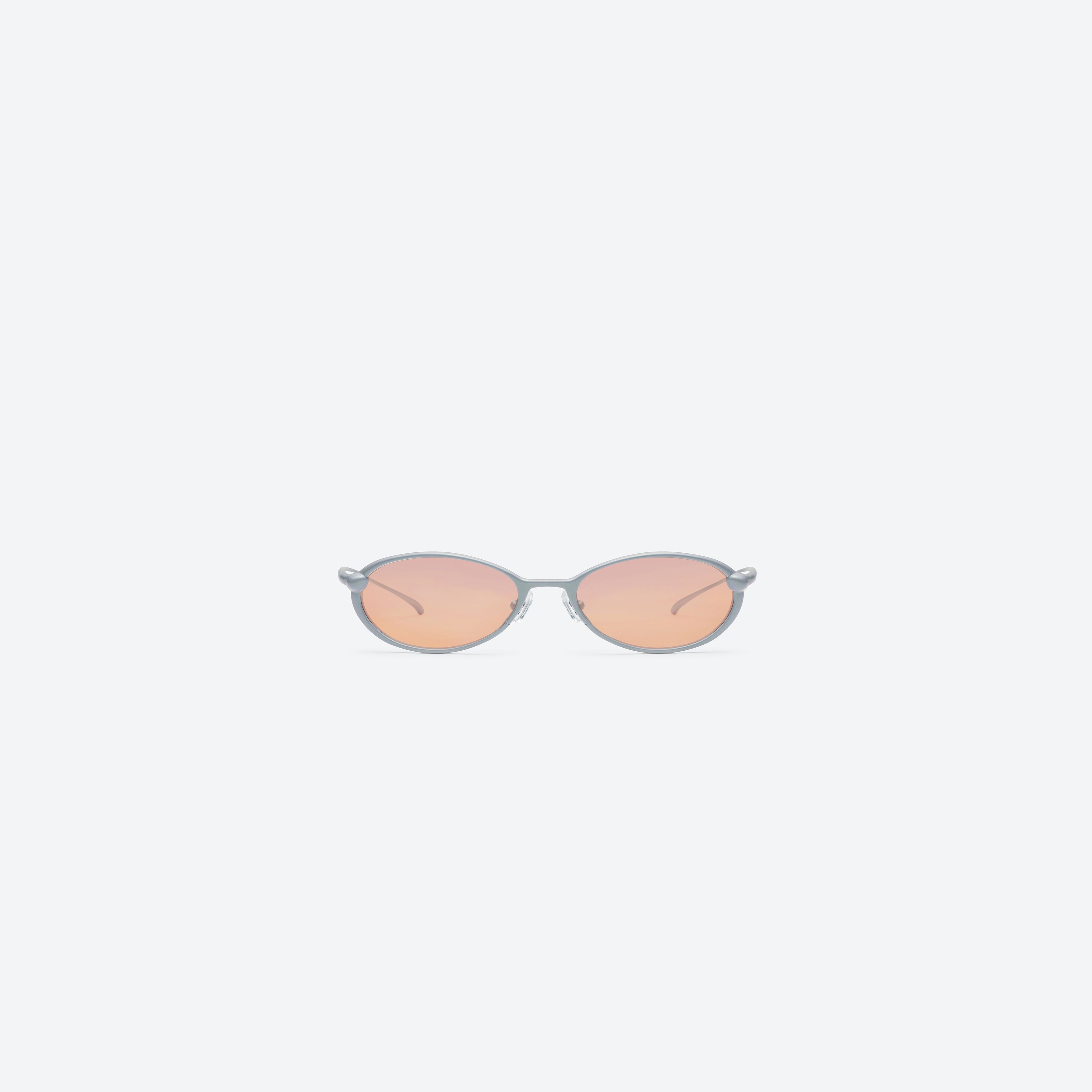 A front view of Gentle Monster Boba BL8 Blue Metal framed Round sunglasses.