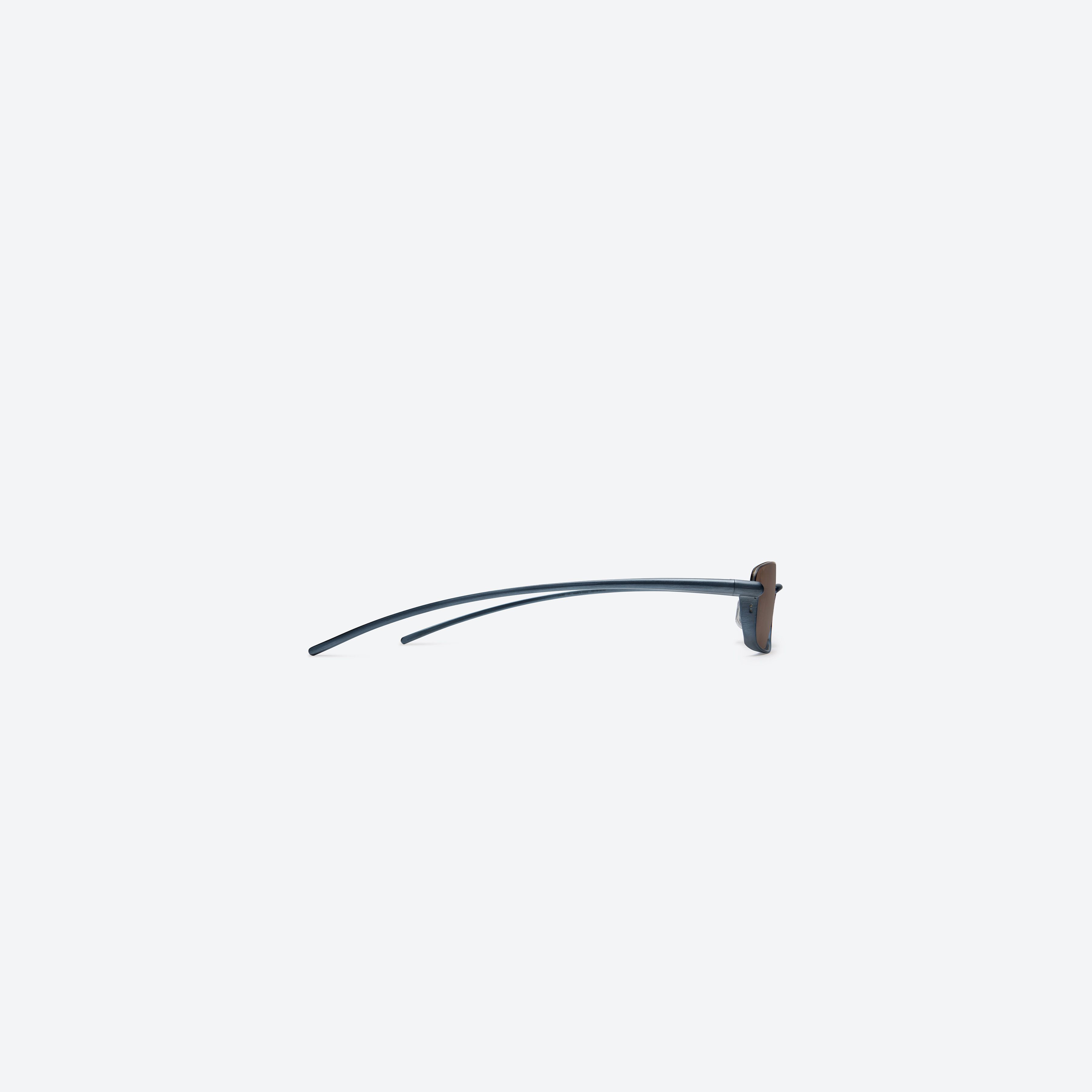 A detailed right view of Gentle Monster Heavenly B3 Blue Metal framed Square sunglasses.
