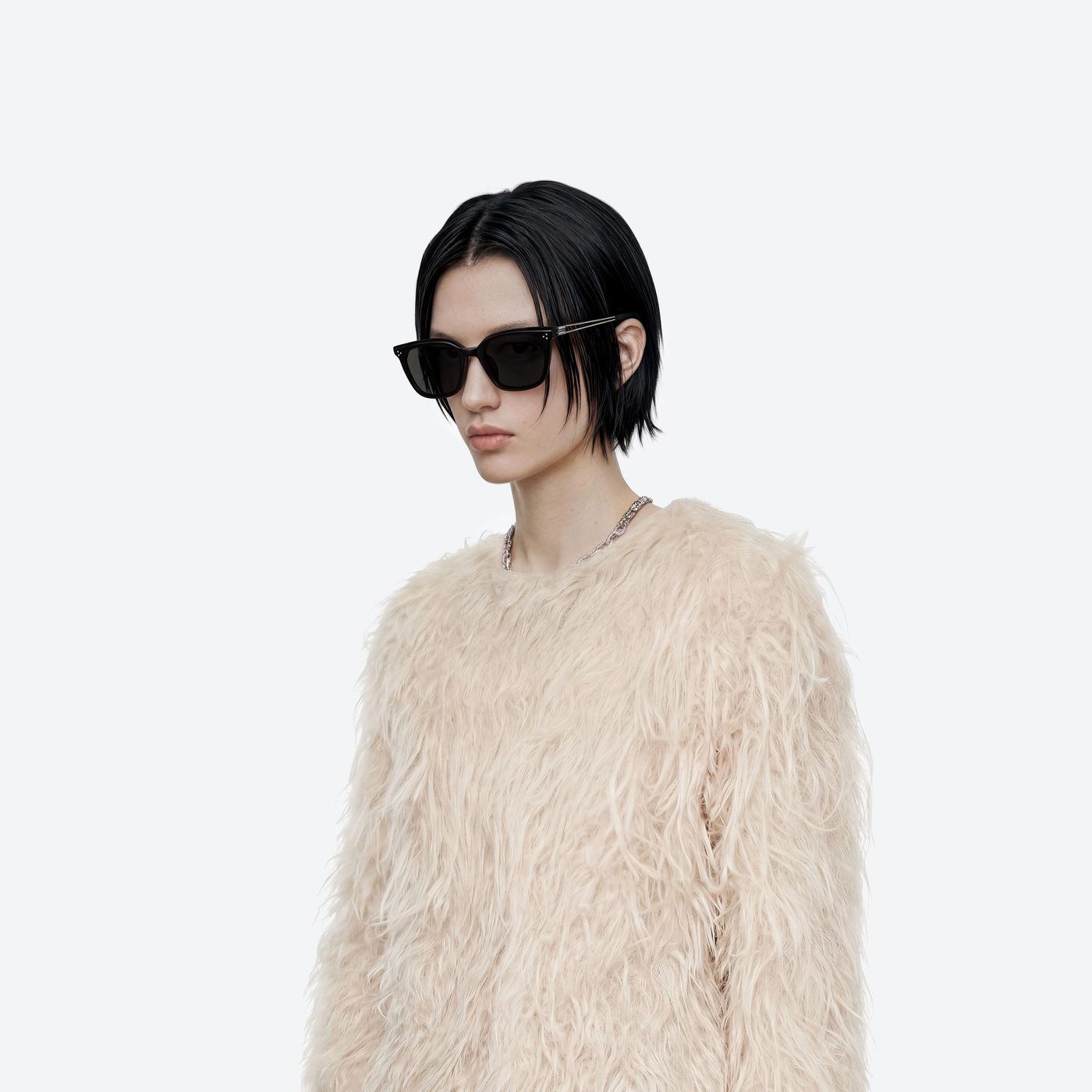 Model wearing the LA SOLA 01 Black Mixed framed Square sunglasses.