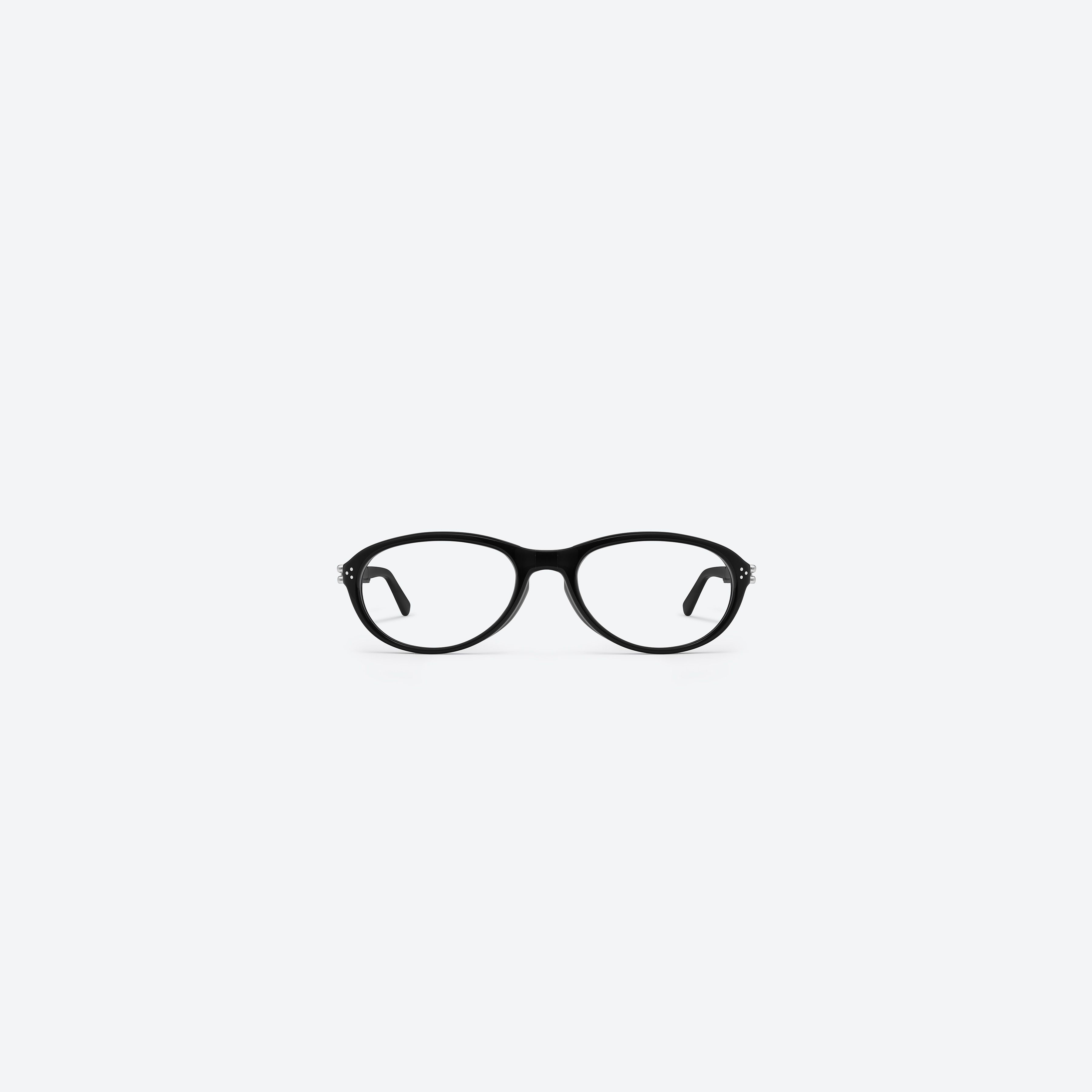A front view of Gentle Monster Harv 01(C) Black Acetate framed Aviator glasses.