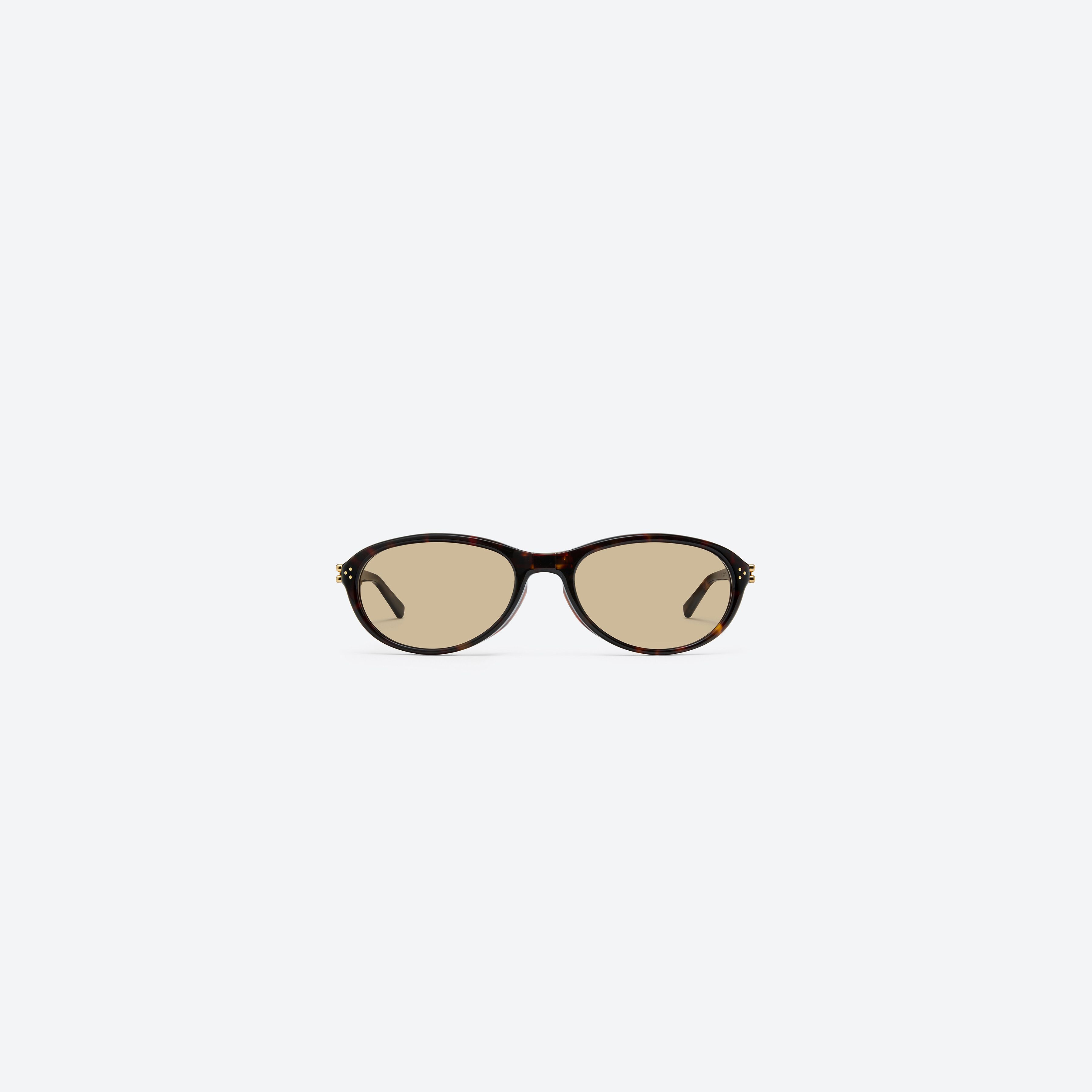A front view of Gentle Monster Harv T1 Tortoise Acetate framed Aviator sunglasses.