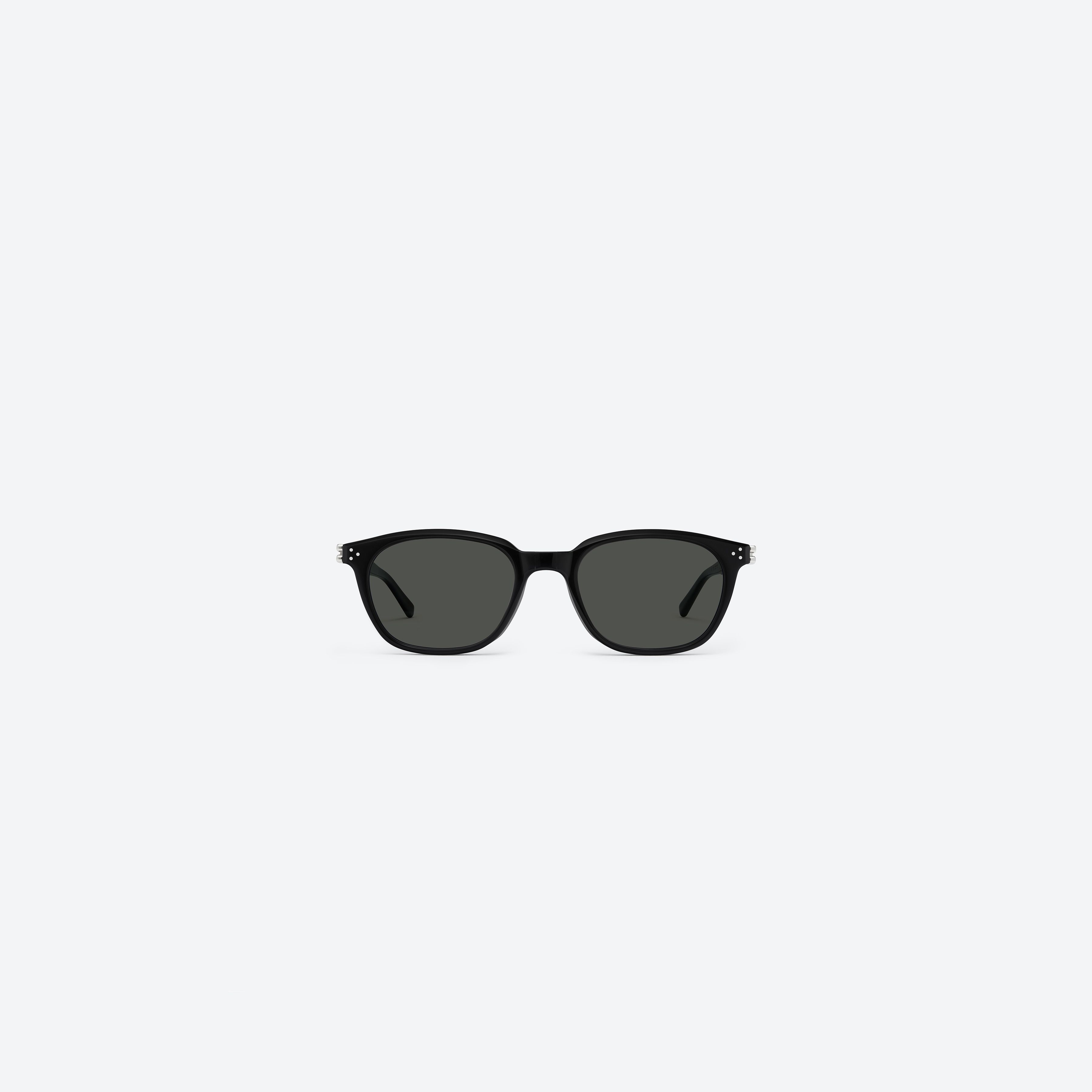 A front view of Gentle Monster Jasmin 01 Black Acetate framed Square sunglasses.