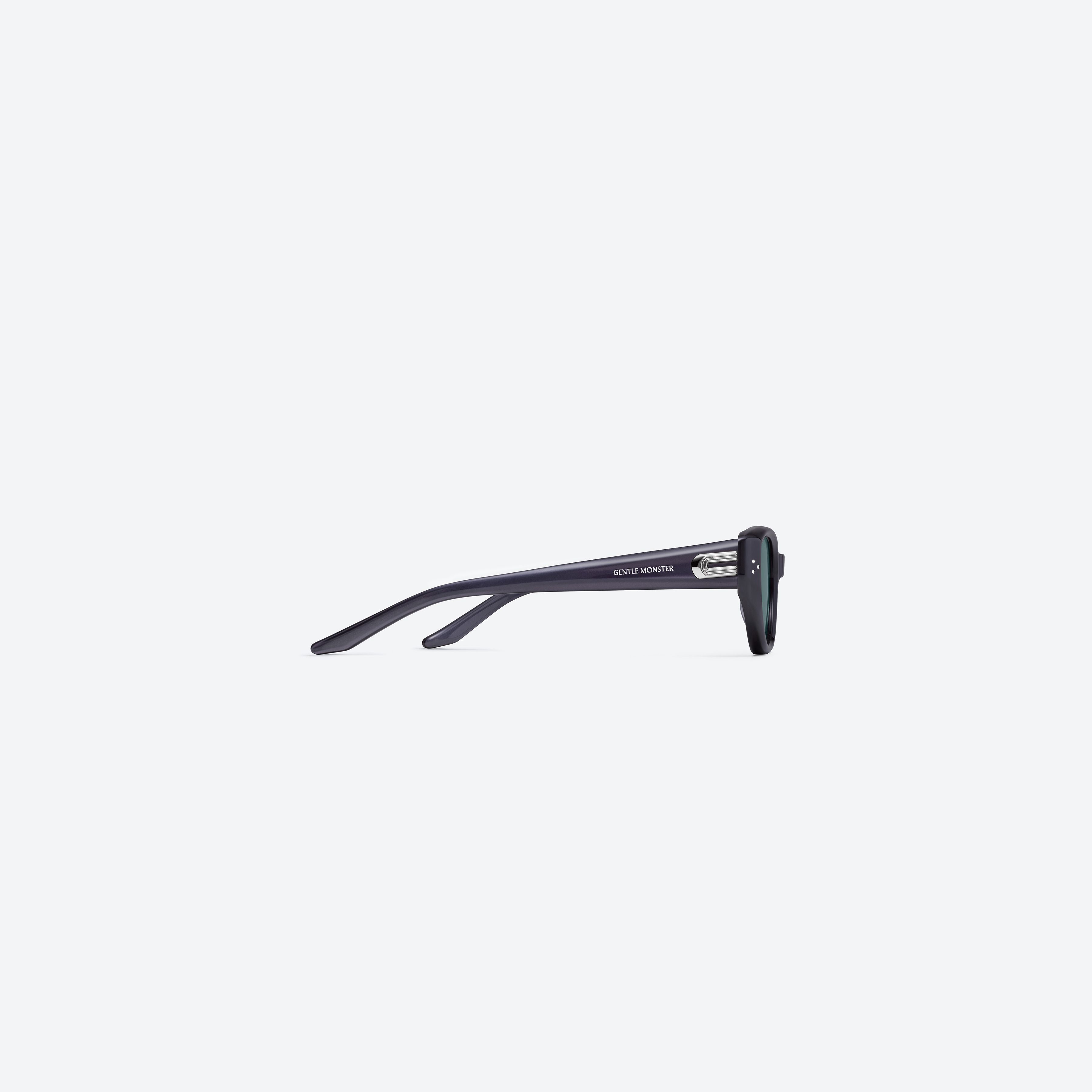 A detailed right view of Gentle Monster Boni G11(BL) Similar Gray Acetate framed Cat-eye sunglasses.