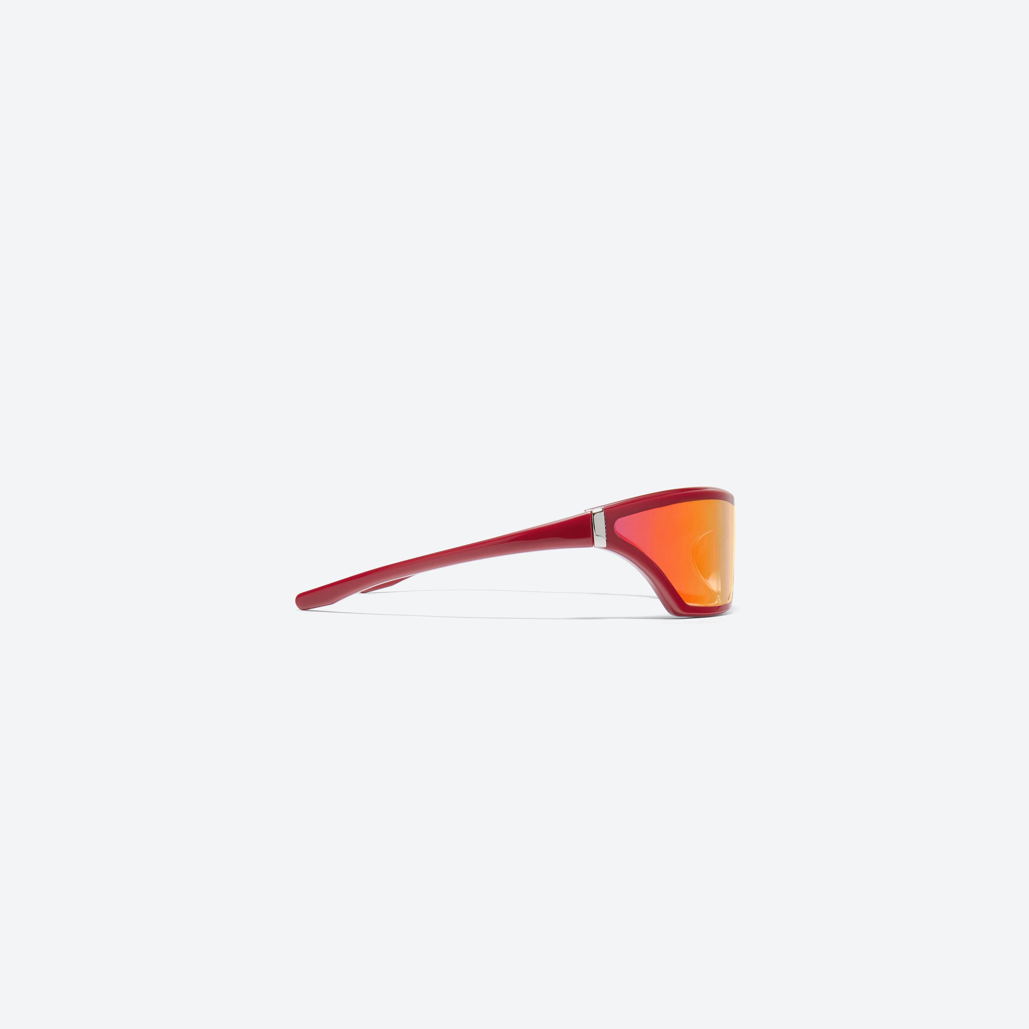 A detailed right view of Gentle Monster HBA - Antagonist R2 Red Acetate framed Wraparound sunglasses.