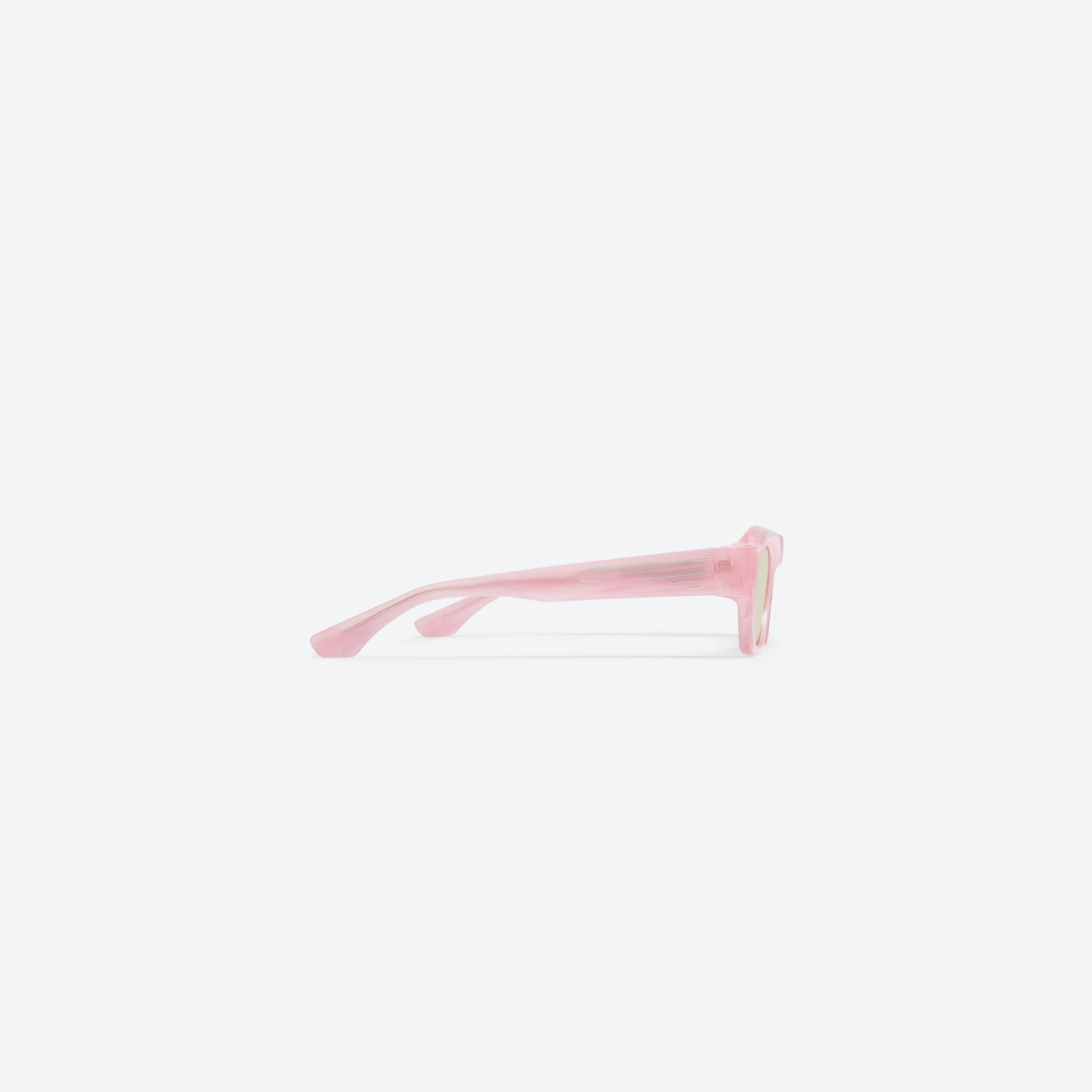 A detailed right view of Gentle Monster Coperni - 5G P1 Pink Acetate framed Wraparound sunglasses.