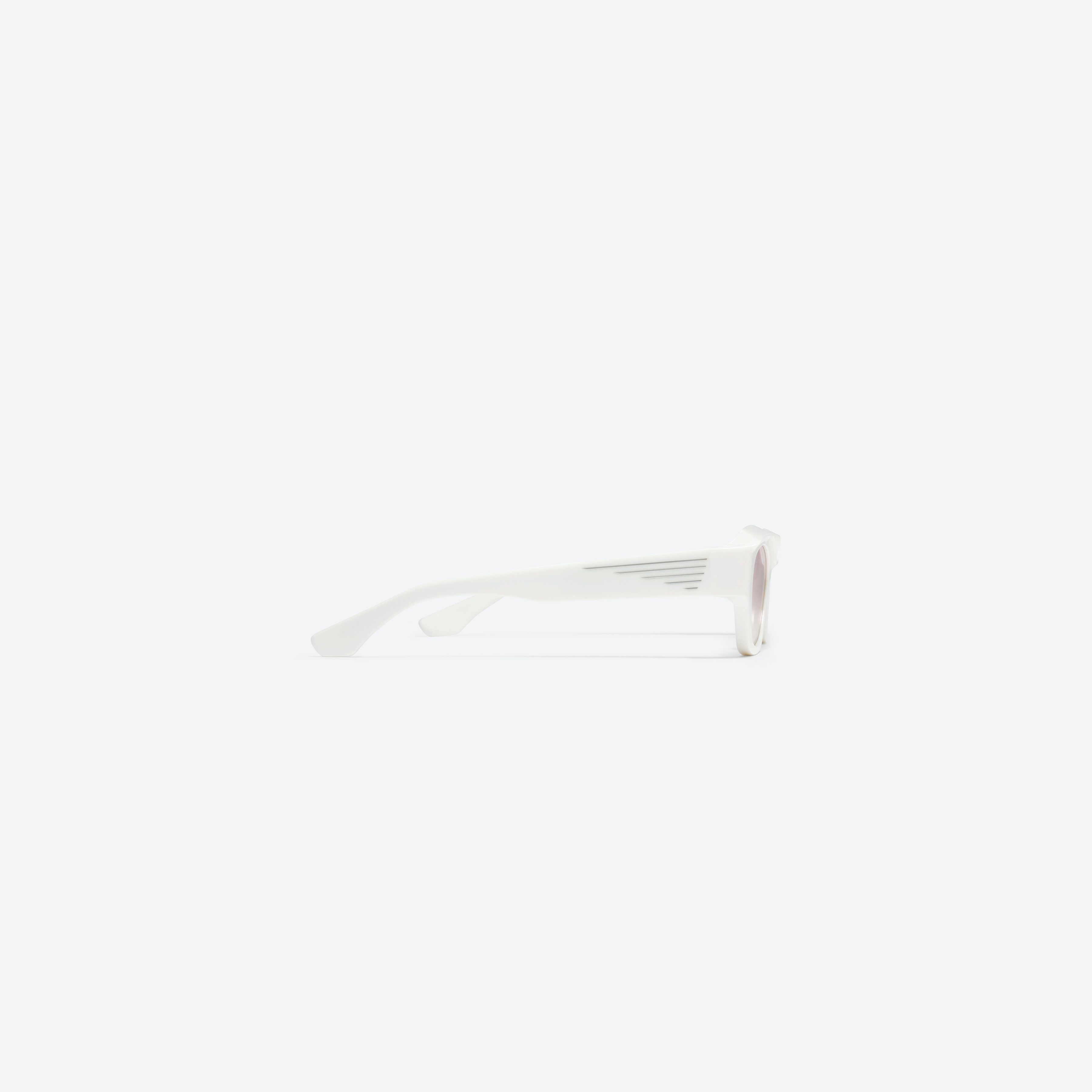 A detailed right view of Gentle Monster Coperni - 5G W1 White Acetate framed Wraparound sunglasses.