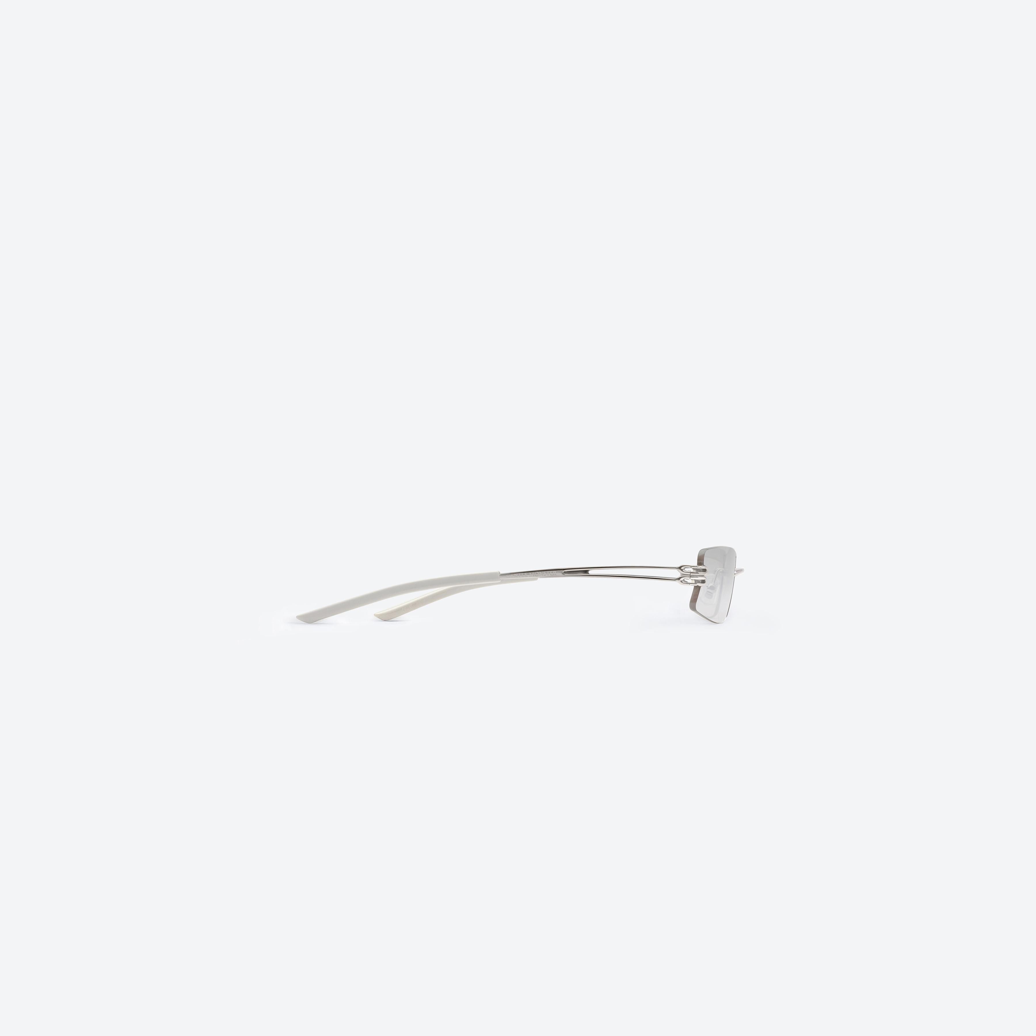 A detailed right view of Gentle Monster B.B.B 02 Silver Metal framed Square glasses.