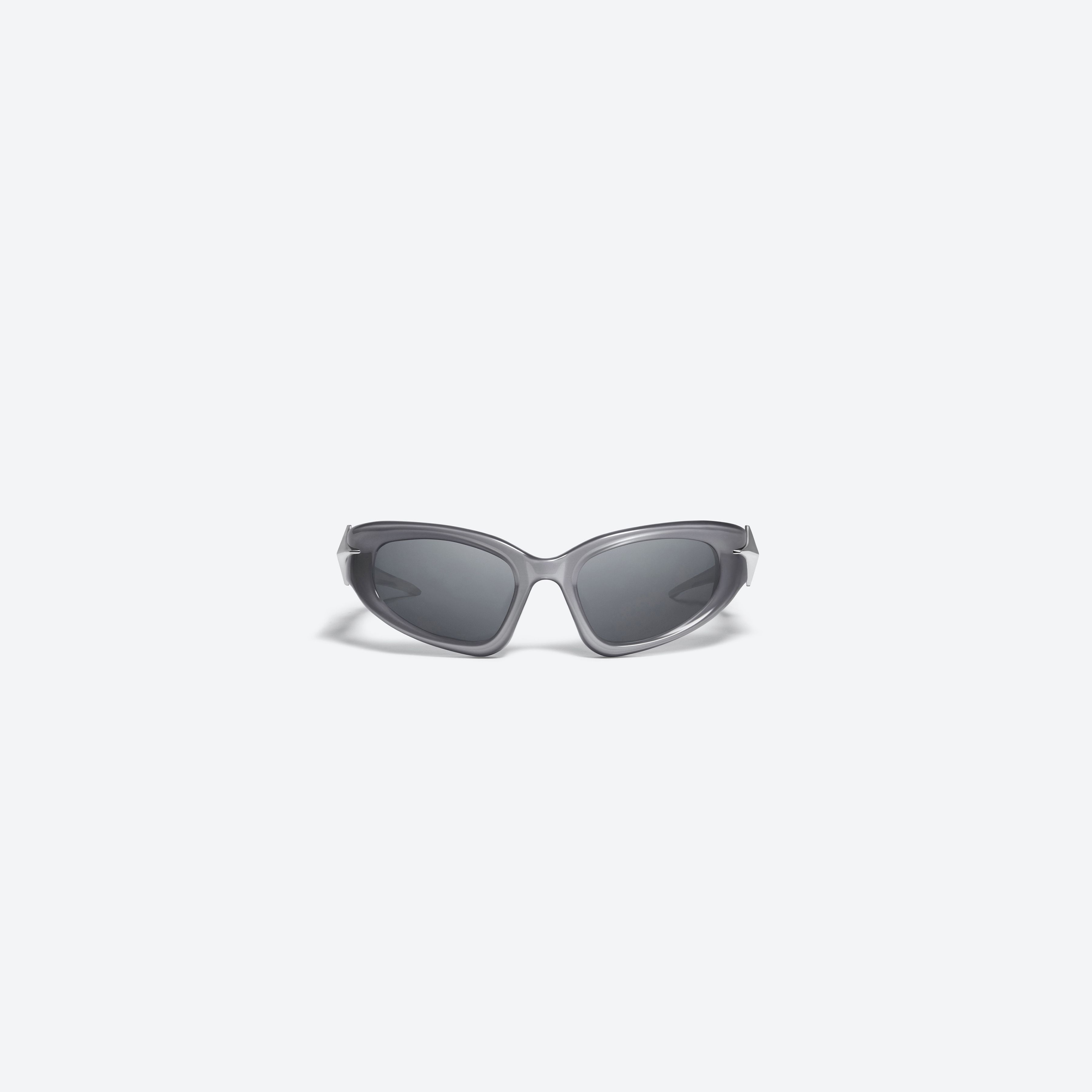 A front view of Gentle Monster Paso G4 Similar Gray Acetate framed Wraparound sunglasses.