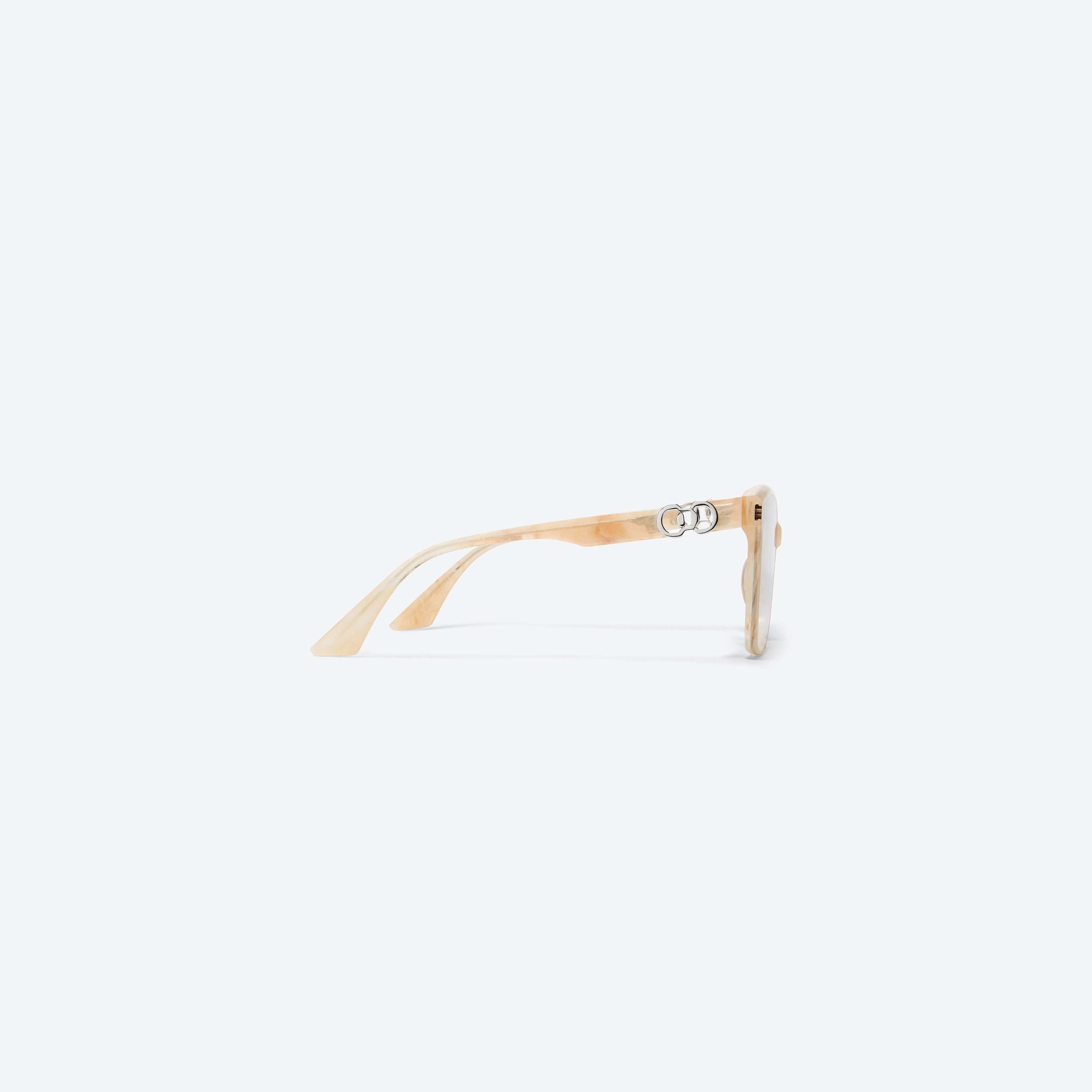 A detailed right view of Gentle Monster Jennie - Angel BEC1 Ivory Mixed framed Square sunglasses.