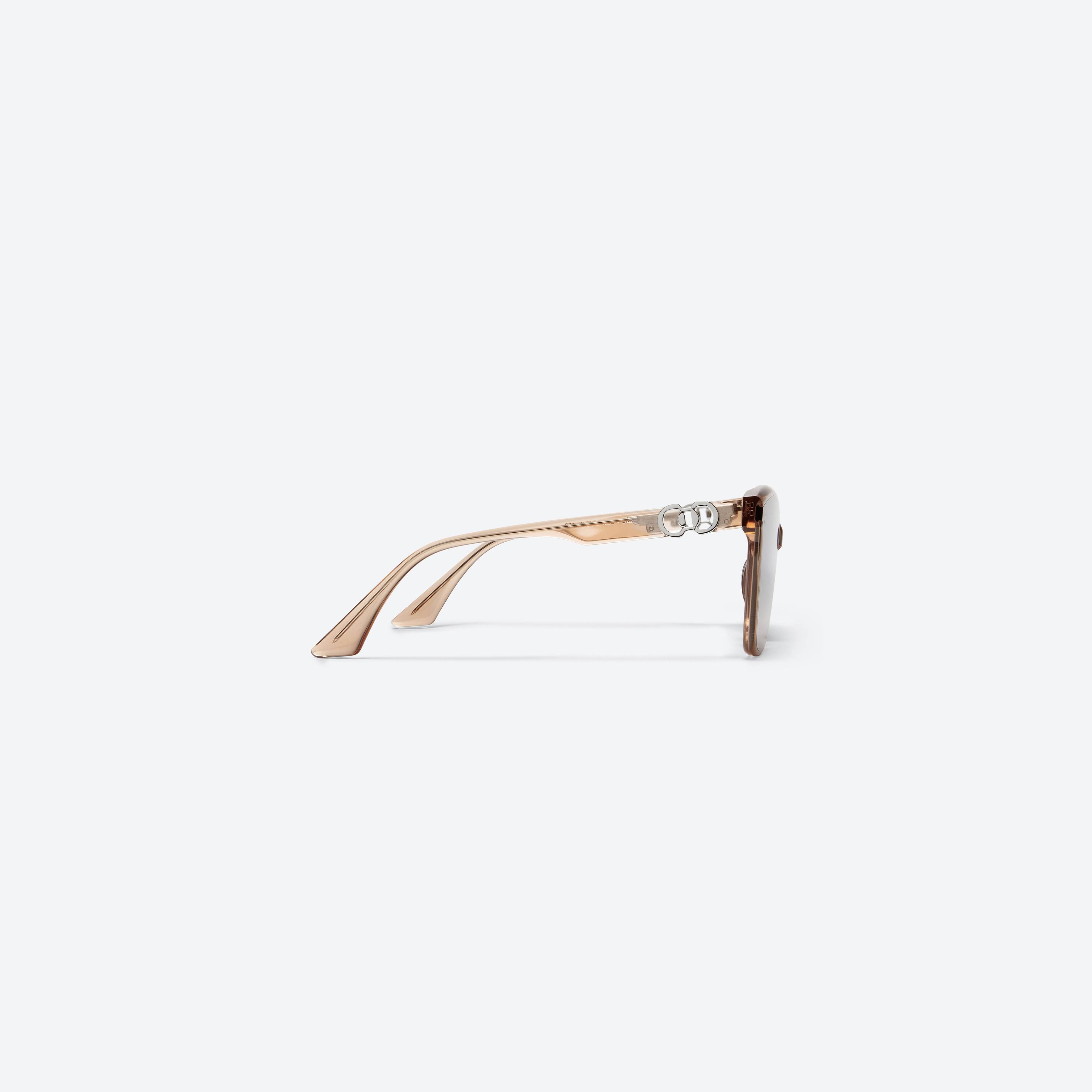 A detailed right view of Gentle Monster Jennie - Angel BRC1 Brown Mixed framed Square sunglasses.