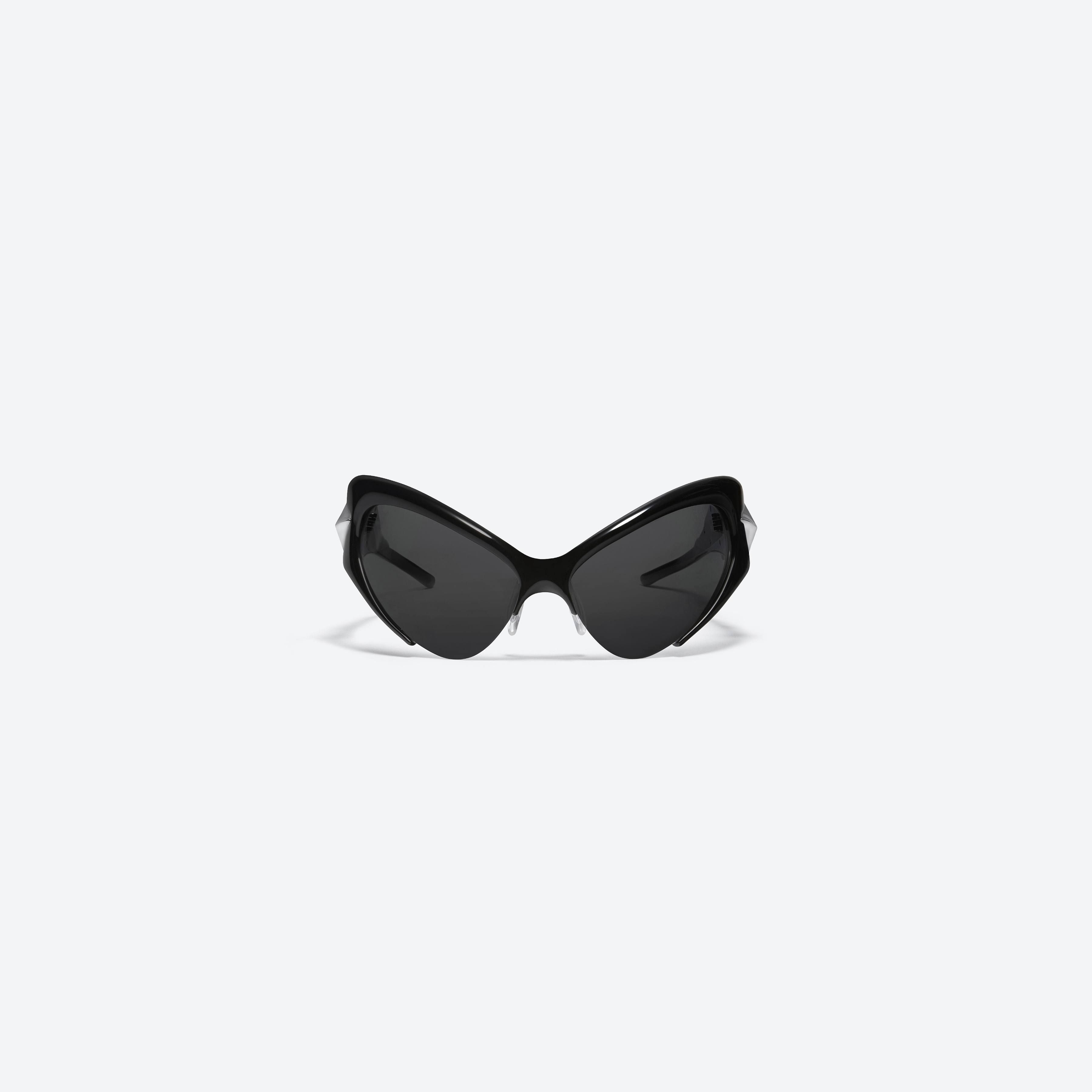 A front view of Gentle Monster Bree 01(BK) Black Acetate framed Wraparound sunglasses.