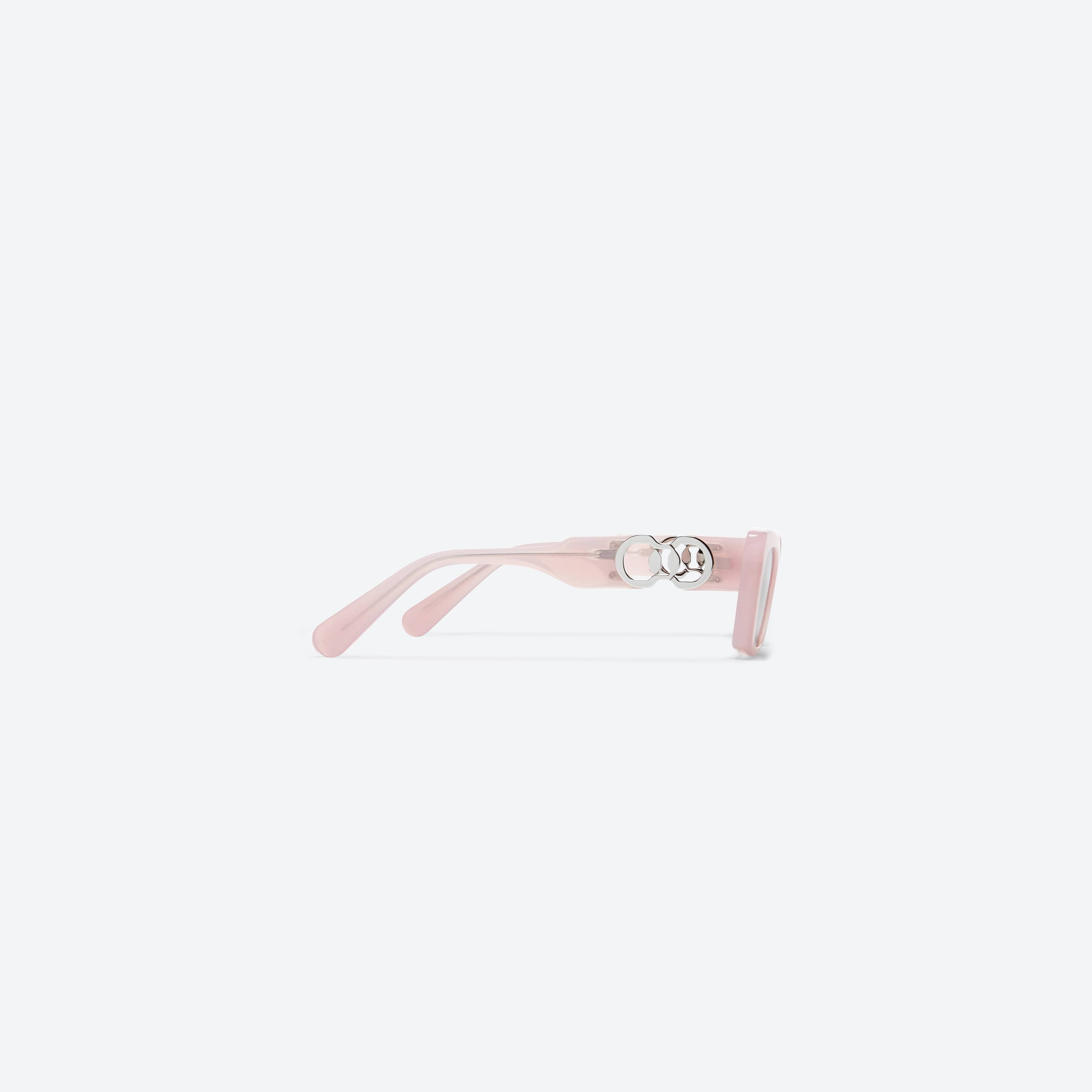 A detailed right view of Gentle Monster Jennie - La Pêche PC4 Pink Mixed framed Square sunglasses.
