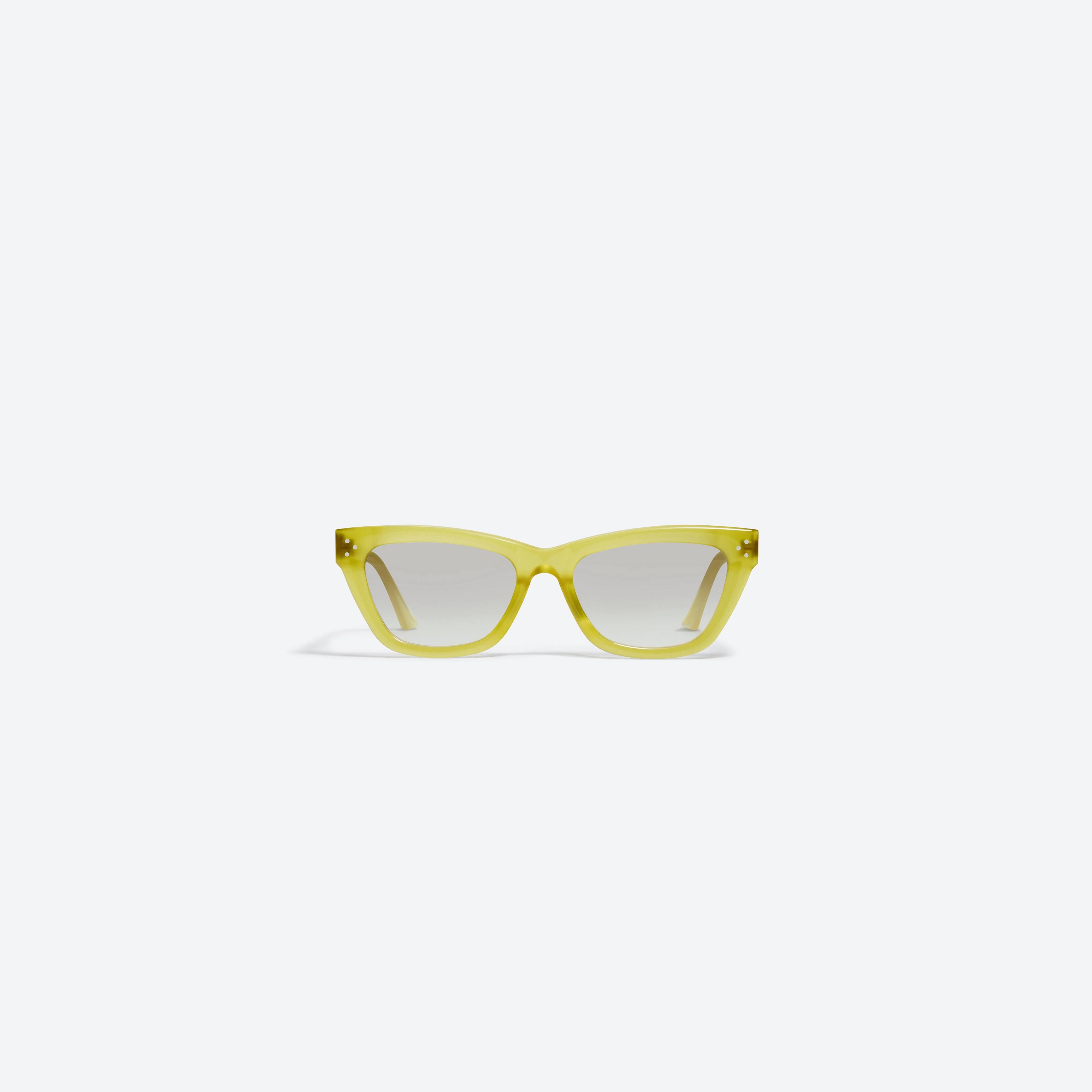 A front view of Gentle Monster Milo OL3 Green Acetate framed Cat-eye sunglasses.