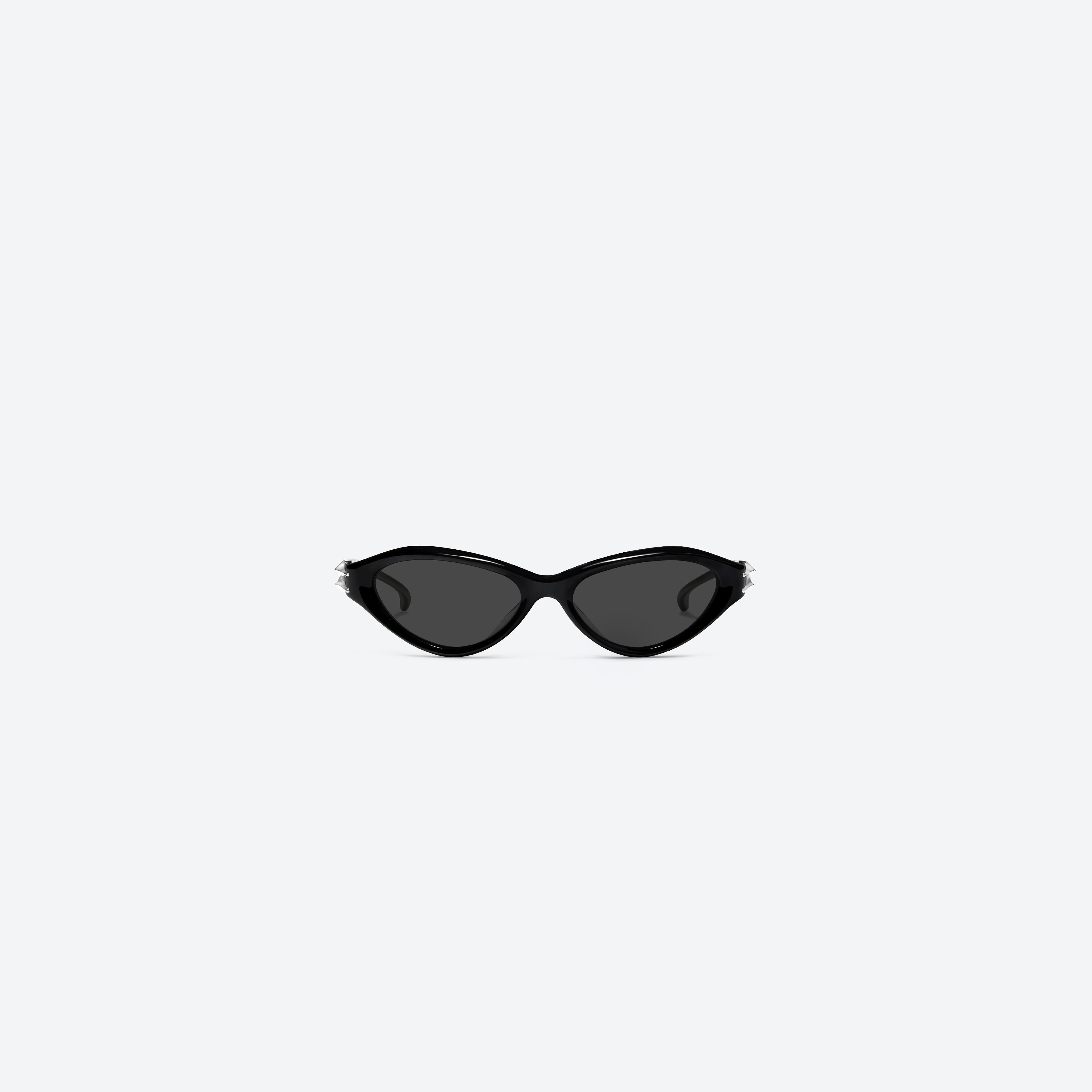 A front view of Gentle Monster Sequence 01 Black Mixed framed Wraparound sunglasses.