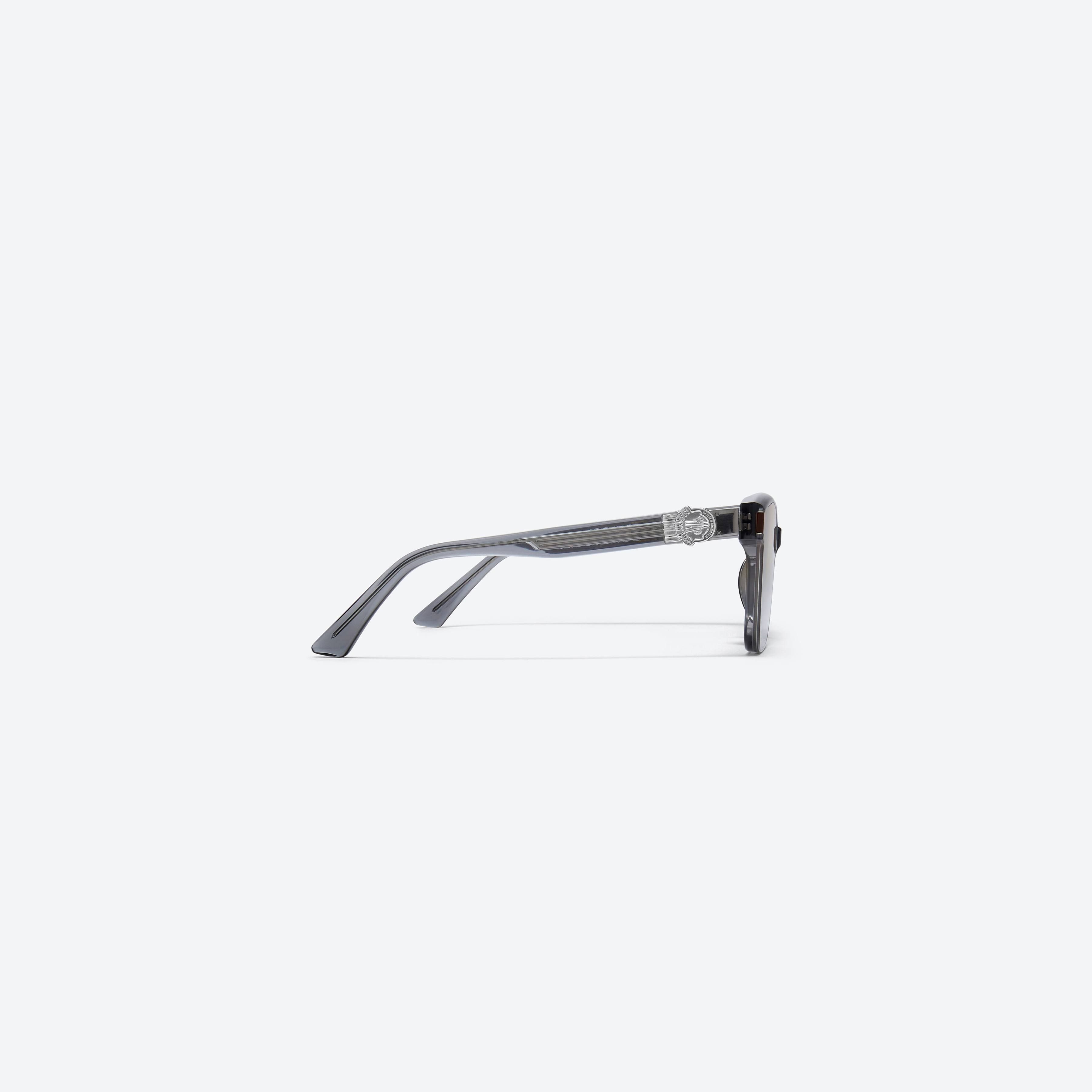 A detailed right view of Gentle Monster Moncler - Swipe 3 G1 Gray Mixed framed Square sunglasses.
