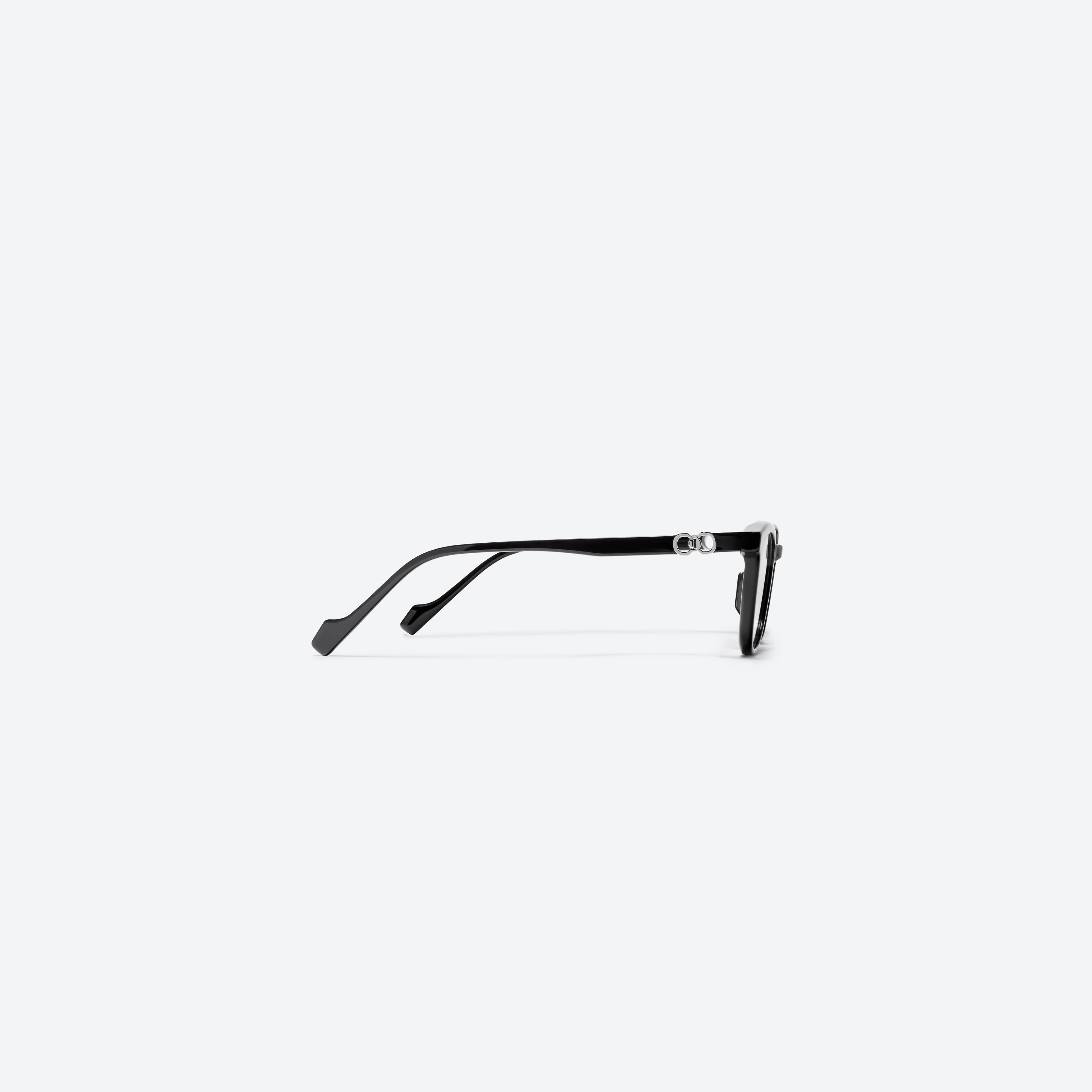A detailed right view of Gentle Monster Jennie - Zen 01 Black Mixed framed Square glasses.