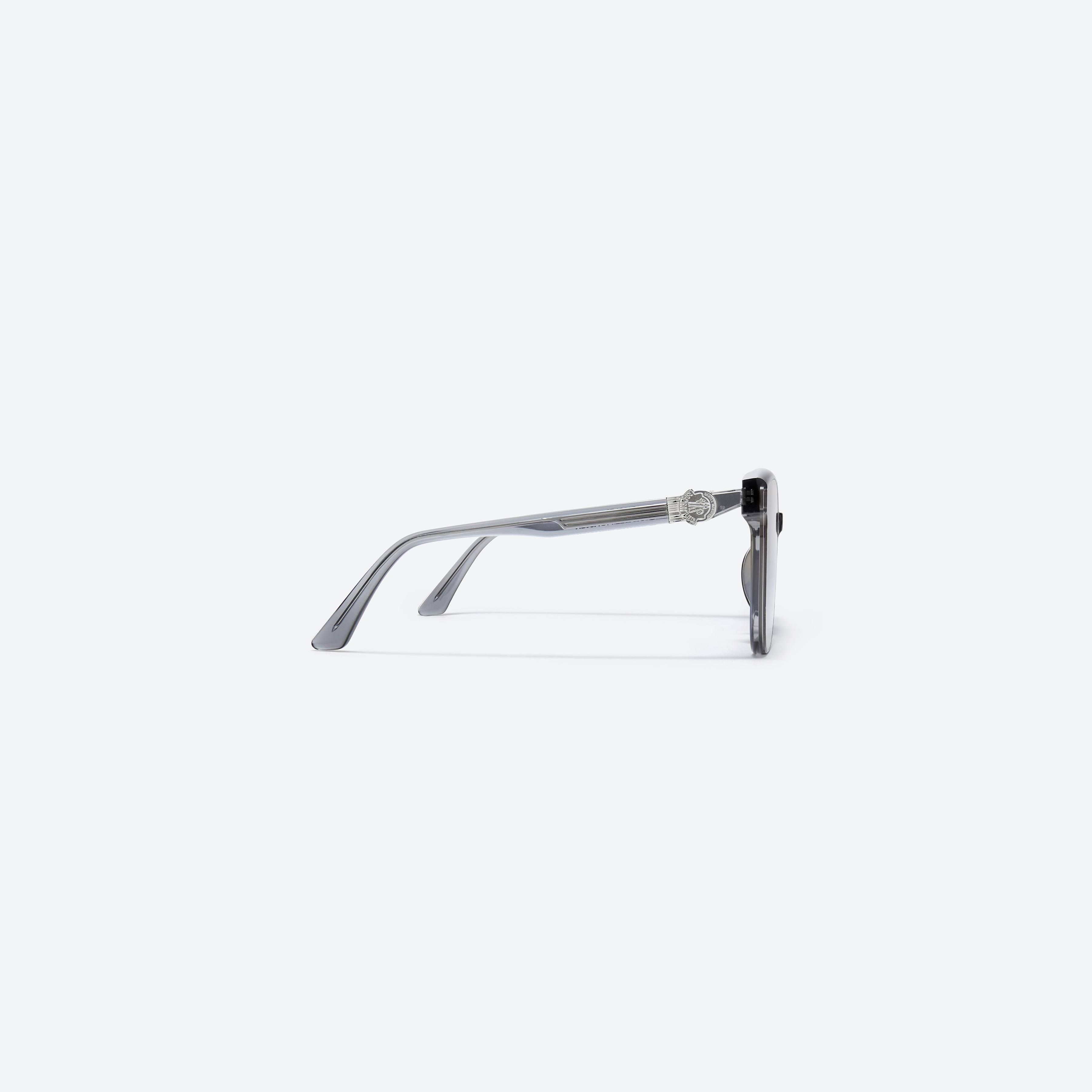 A detailed right view of Gentle Monster Moncler - Swipe 4 G1 Gray Mixed framed Square sunglasses.