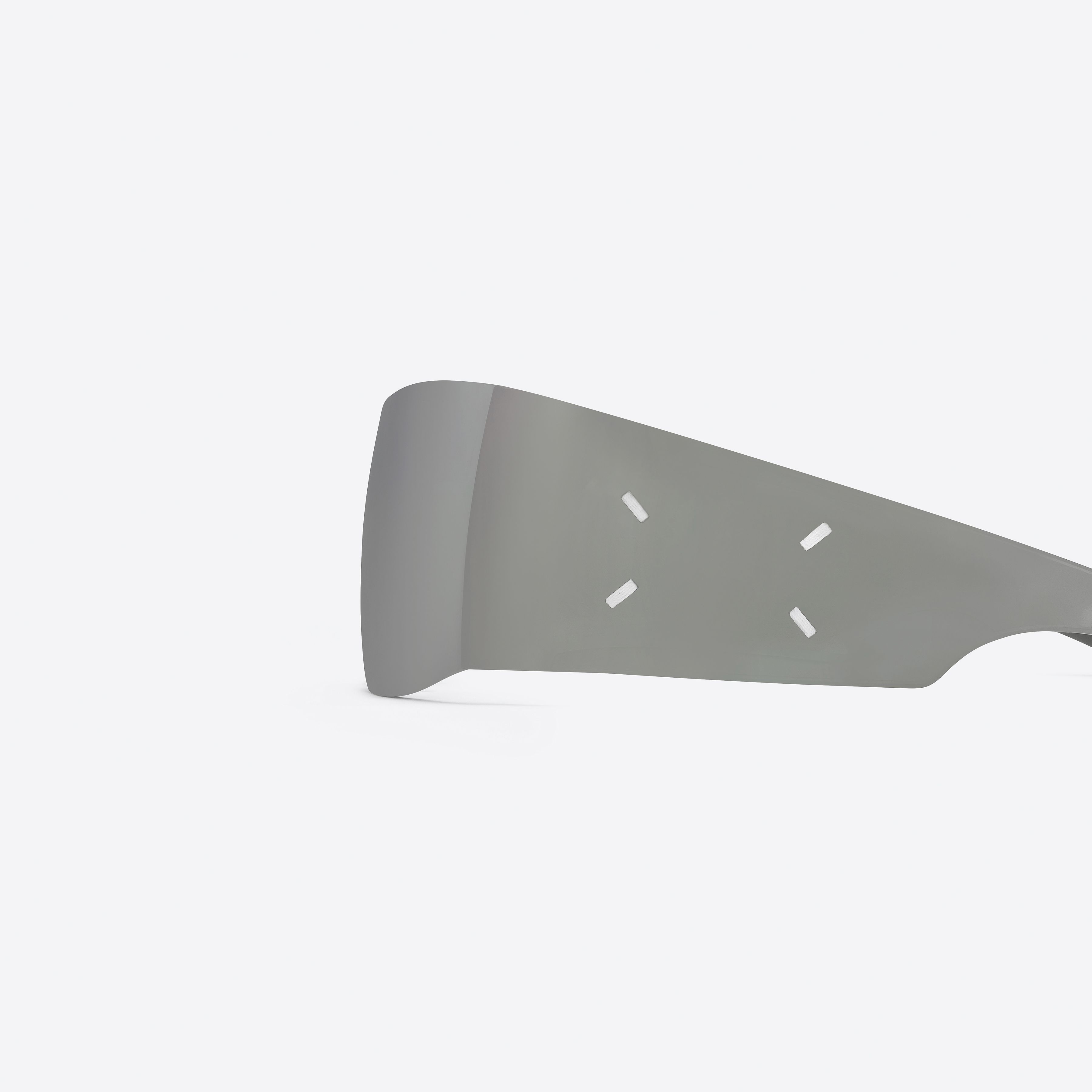 A detailed left view of Gentle Monster Maison Margiela - MM201 MSV1 Silver Nylon framed Wraparound sunglasses.