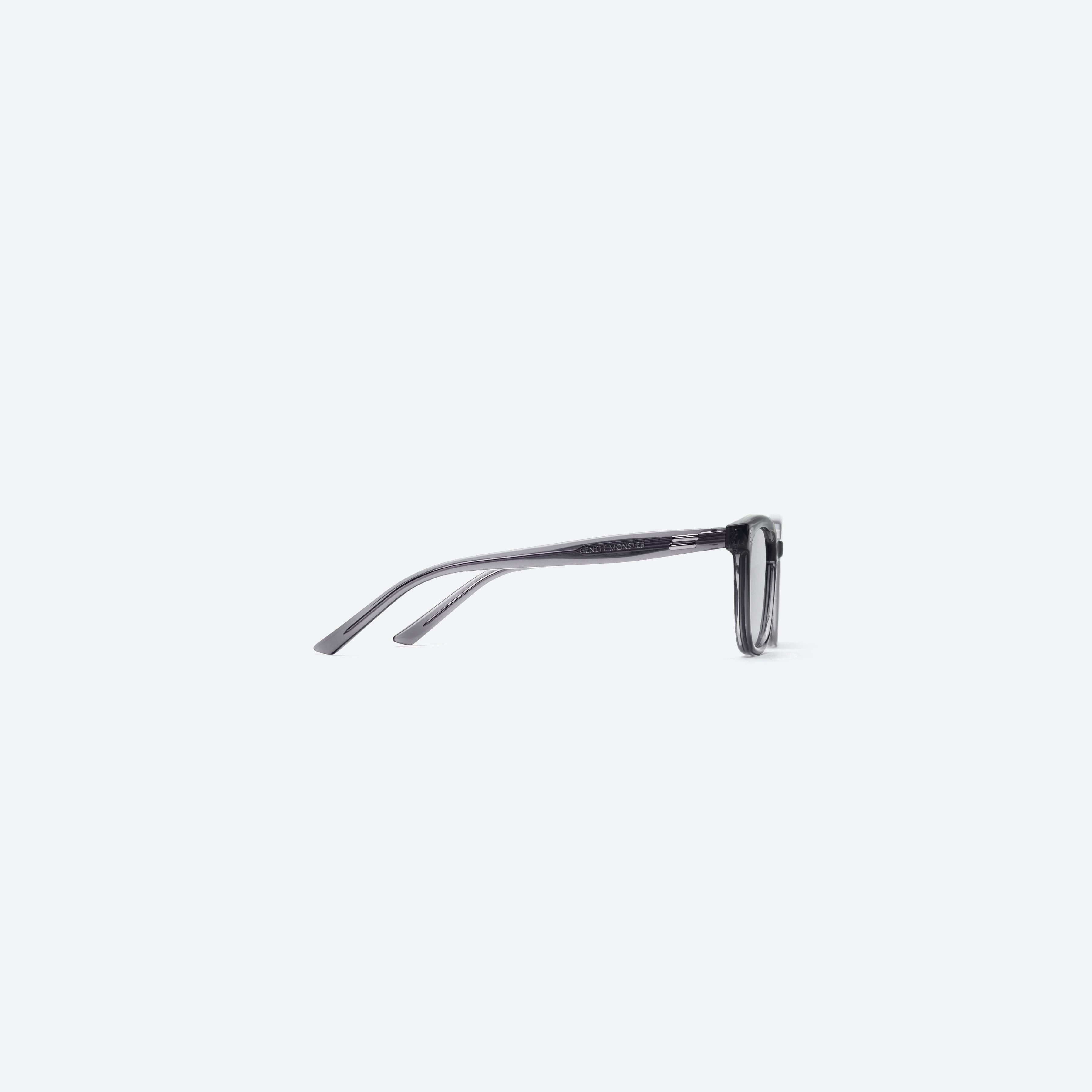 A detailed right view of Gentle Monster Days Day GC12 Gray Acetate framed Square sunglasses.