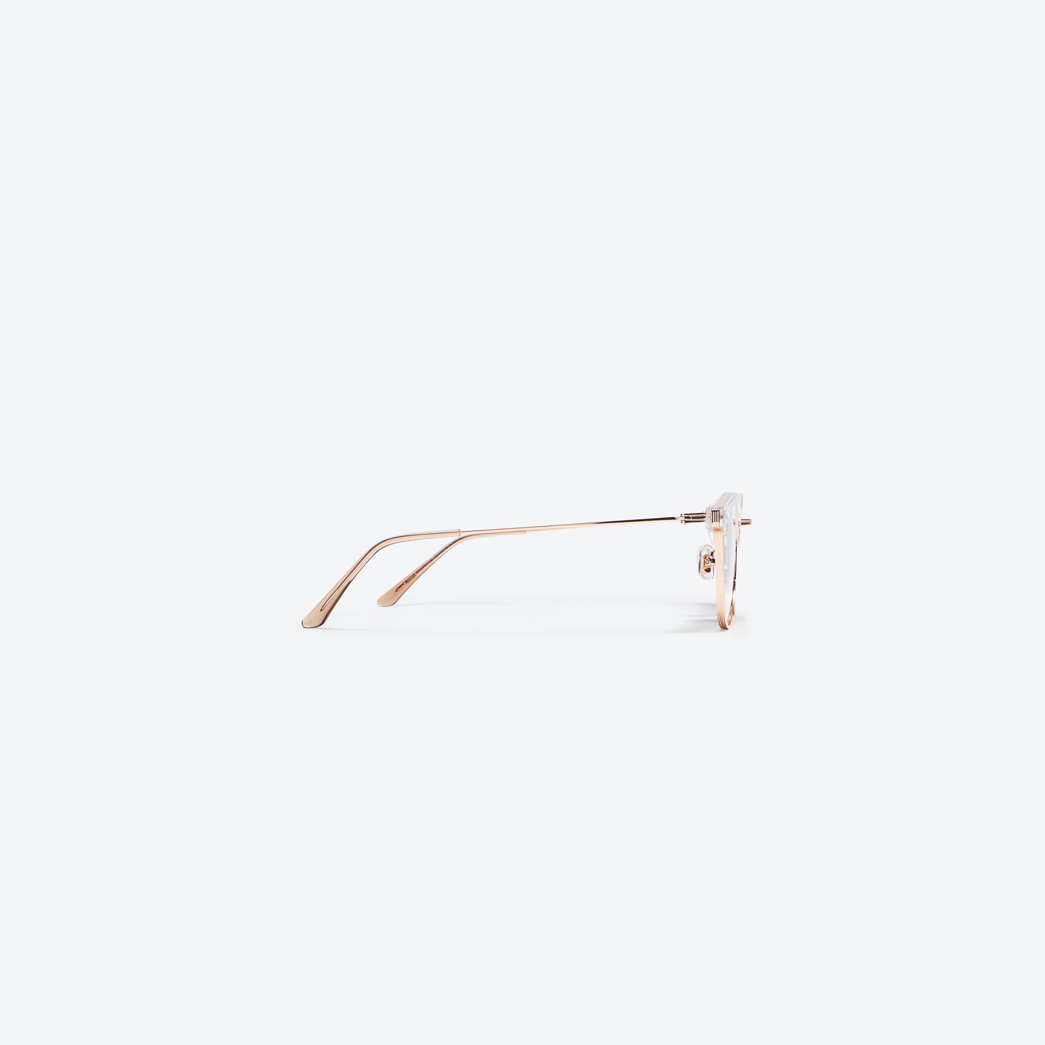 A detailed right view of Gentle Monster Alio C1 Clear Mixed framed Square glasses.