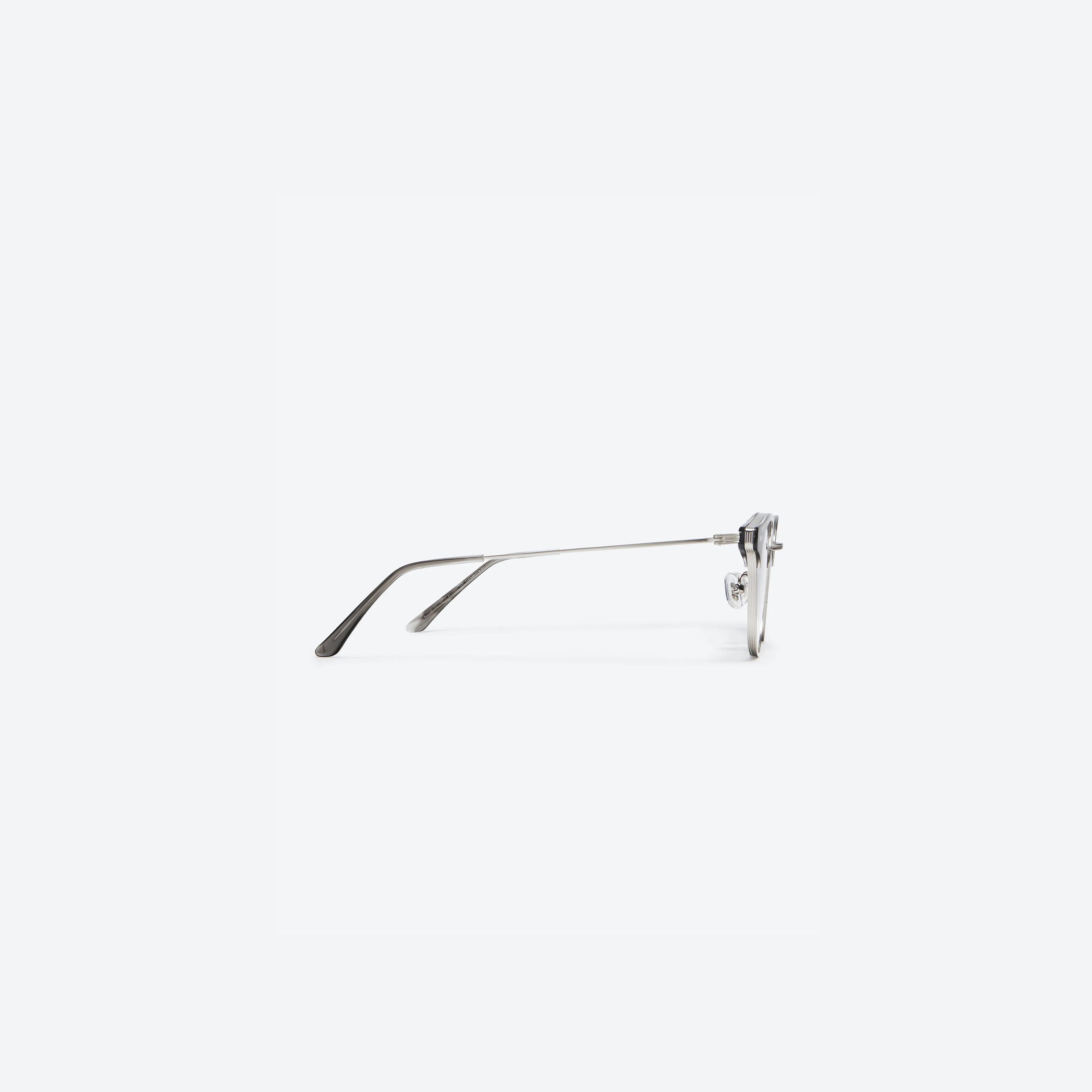 A detailed right view of Gentle Monster Alio GD1 Gray Mixed framed Square glasses.