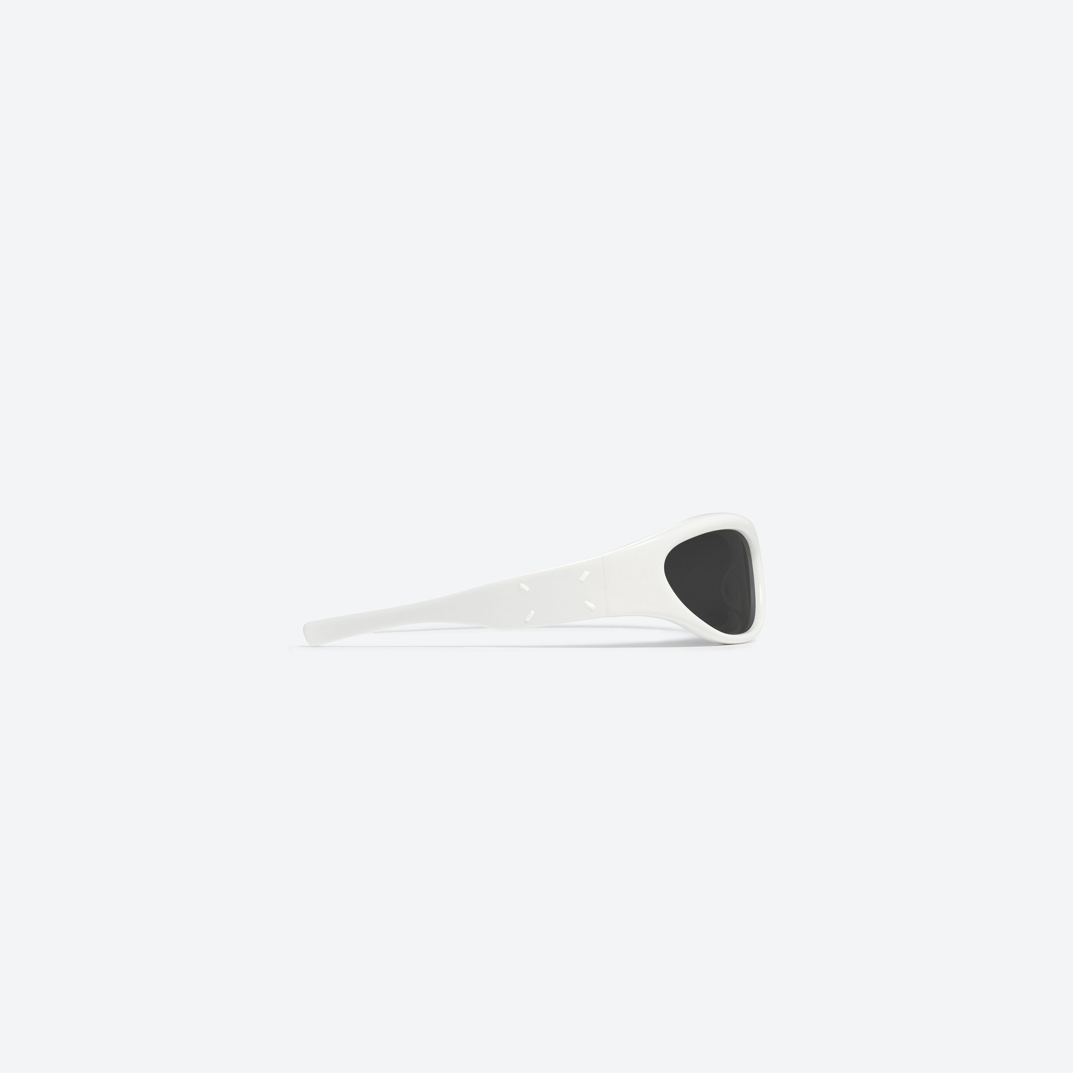 A detailed right view of Gentle Monster Maison Margiela - MM003 W2 White Acetate framed Wraparound sunglasses.