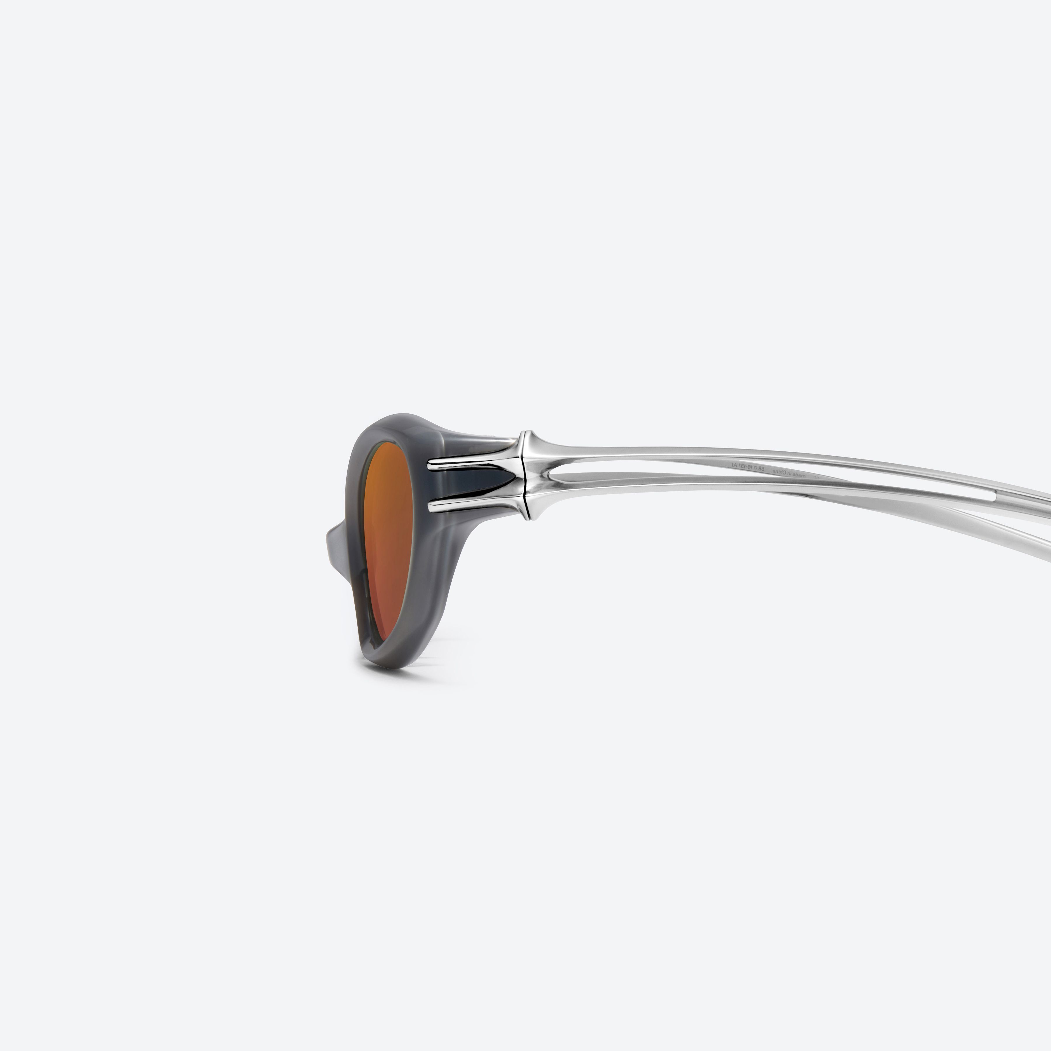 A detailed left view of Gentle Monster Ximul G8 Gray Mixed framed Cat-eye sunglasses.