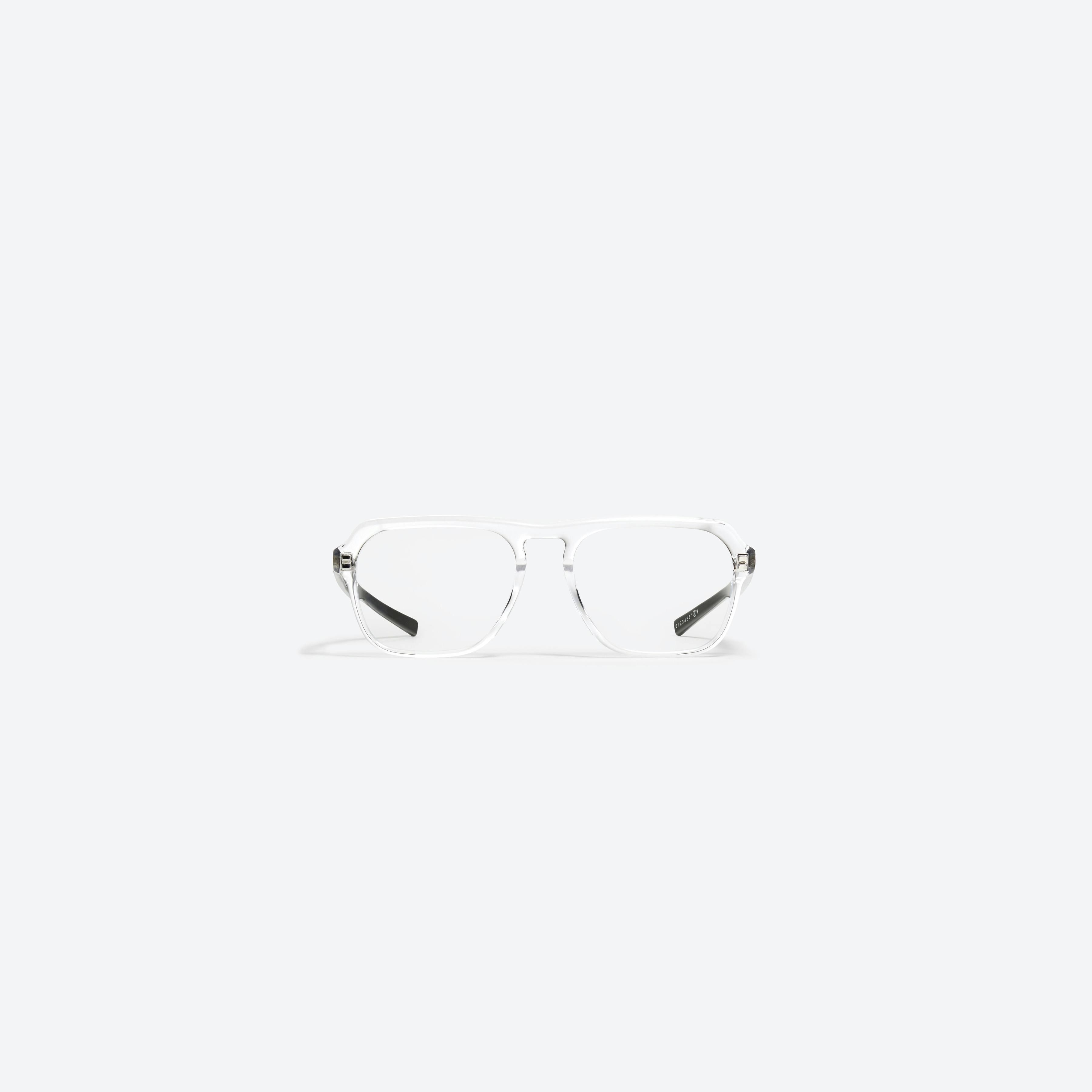 A front view of Gentle Monster Maison Margiela - MM011 C1 Clear Acetate framed Aviator glasses.