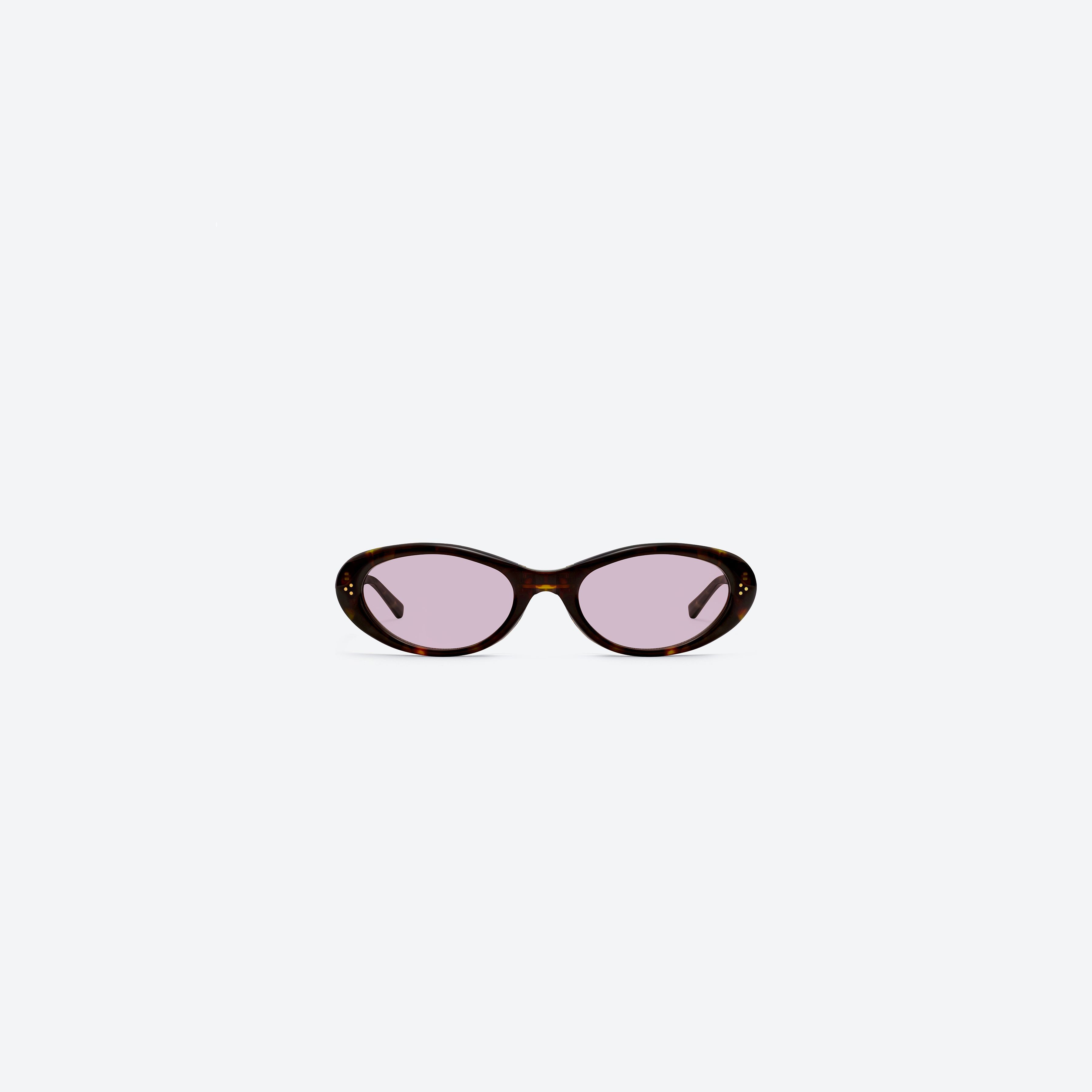 A front view of Gentle Monster Lolang T1 Tortoise Acetate framed Oval sunglasses.