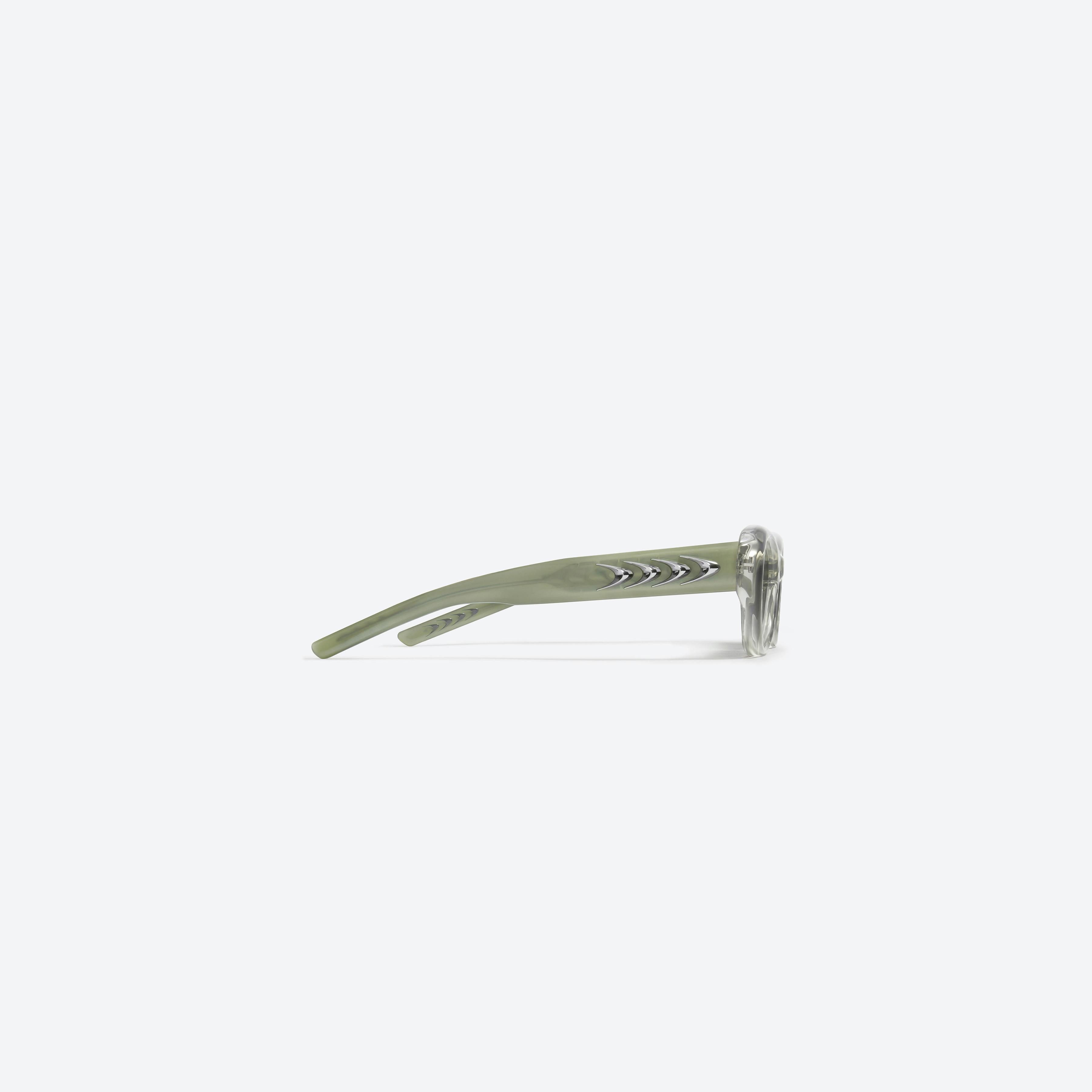 A detailed right view of Gentle Monster Jules BRC11 Brown Acetate framed Square sunglasses.