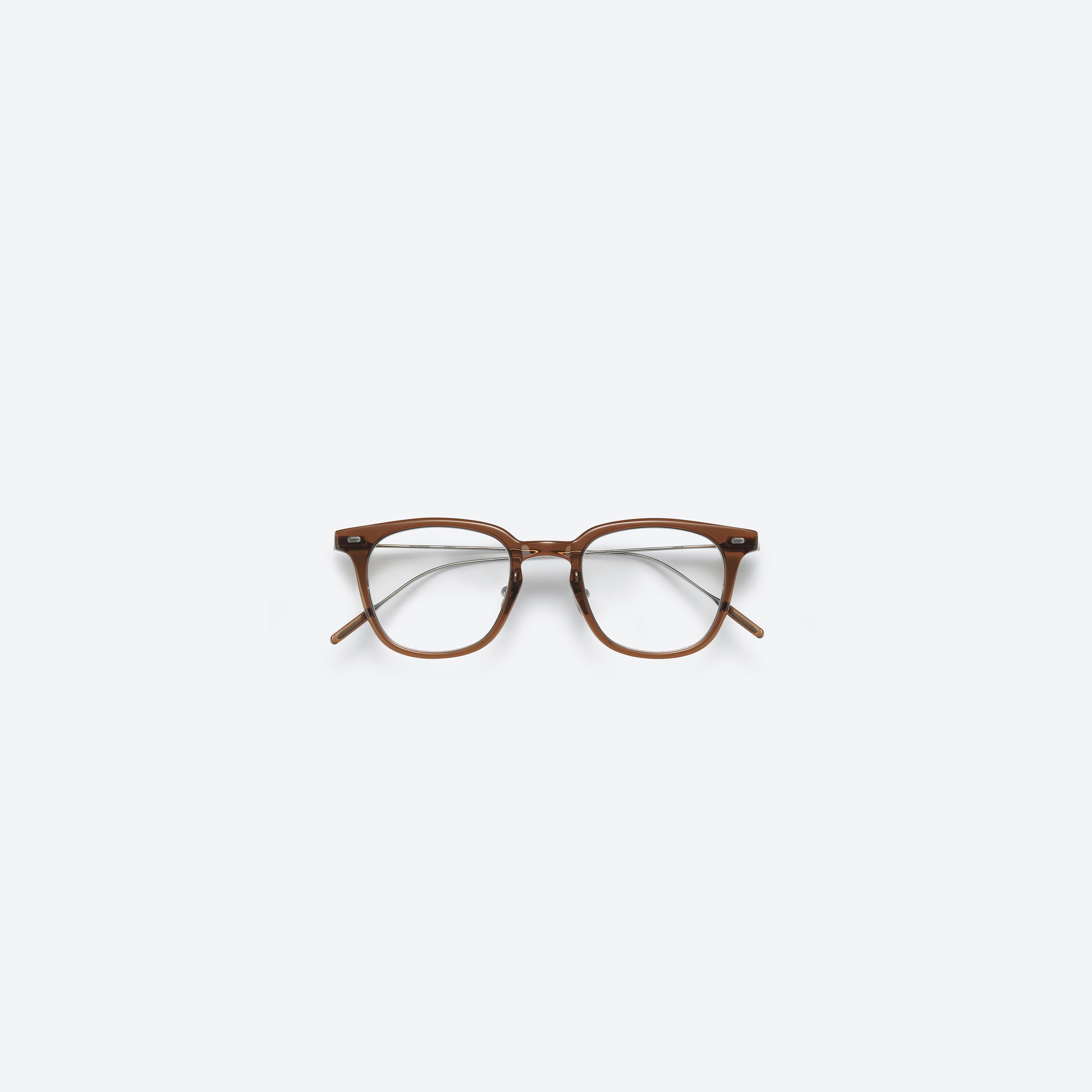 A front view of Gentle Monster Booster BRC3 Brown Mixed framed Square glasses.