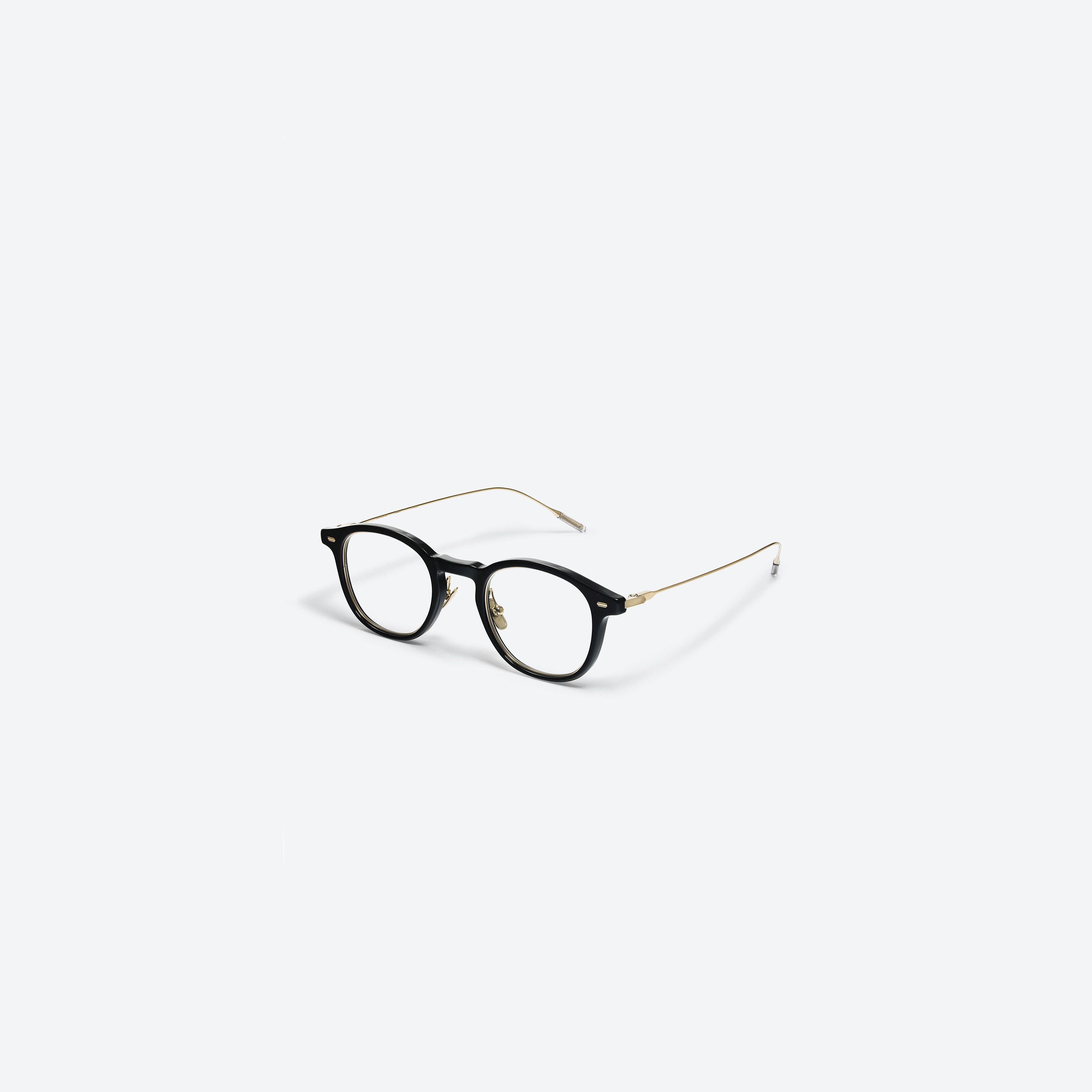 45-degree view of Gentle Monster Harry 01 Black Mixed framed Square glasses.
