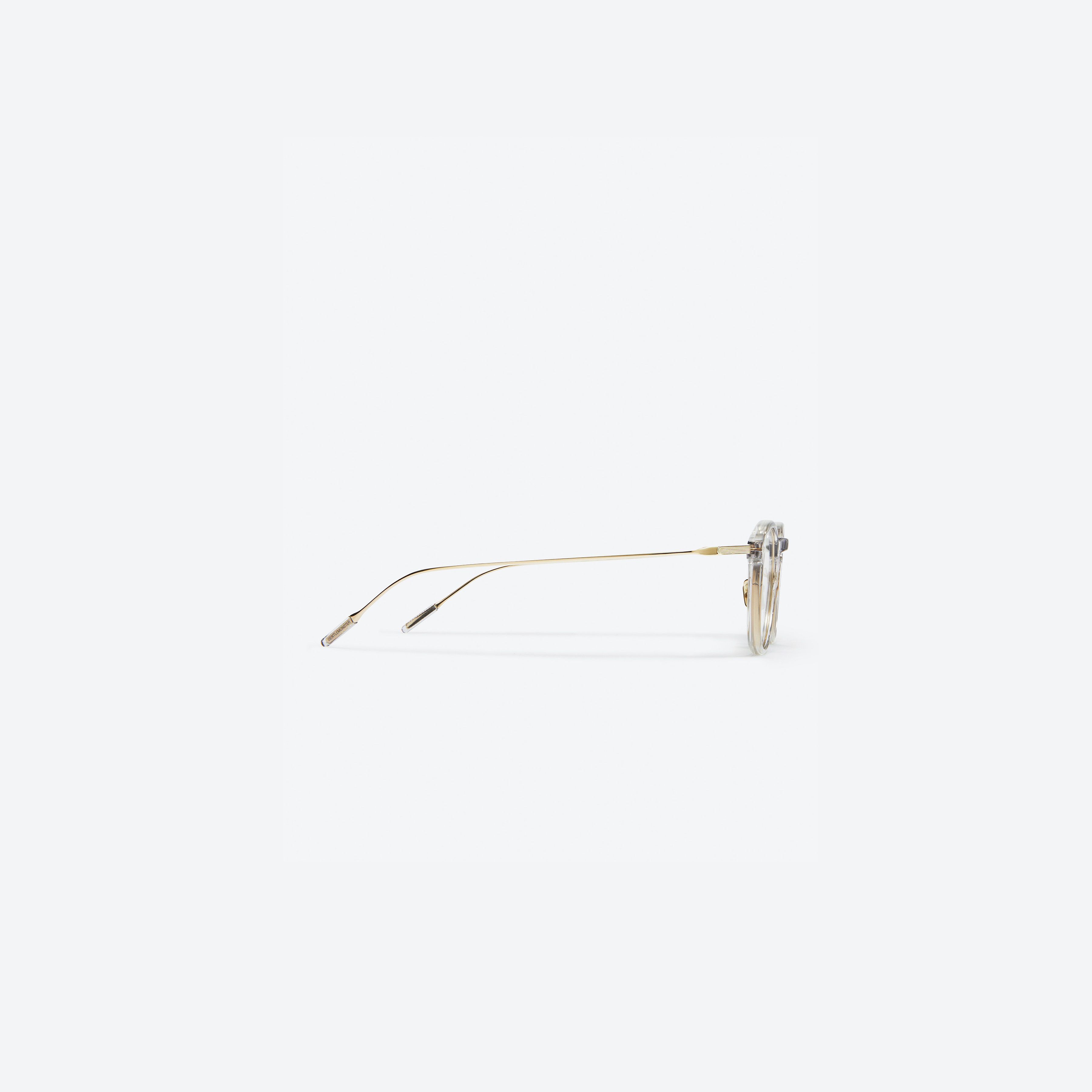 A detailed right view of Gentle Monster Harry GC3 Gray Mixed framed Square glasses.
