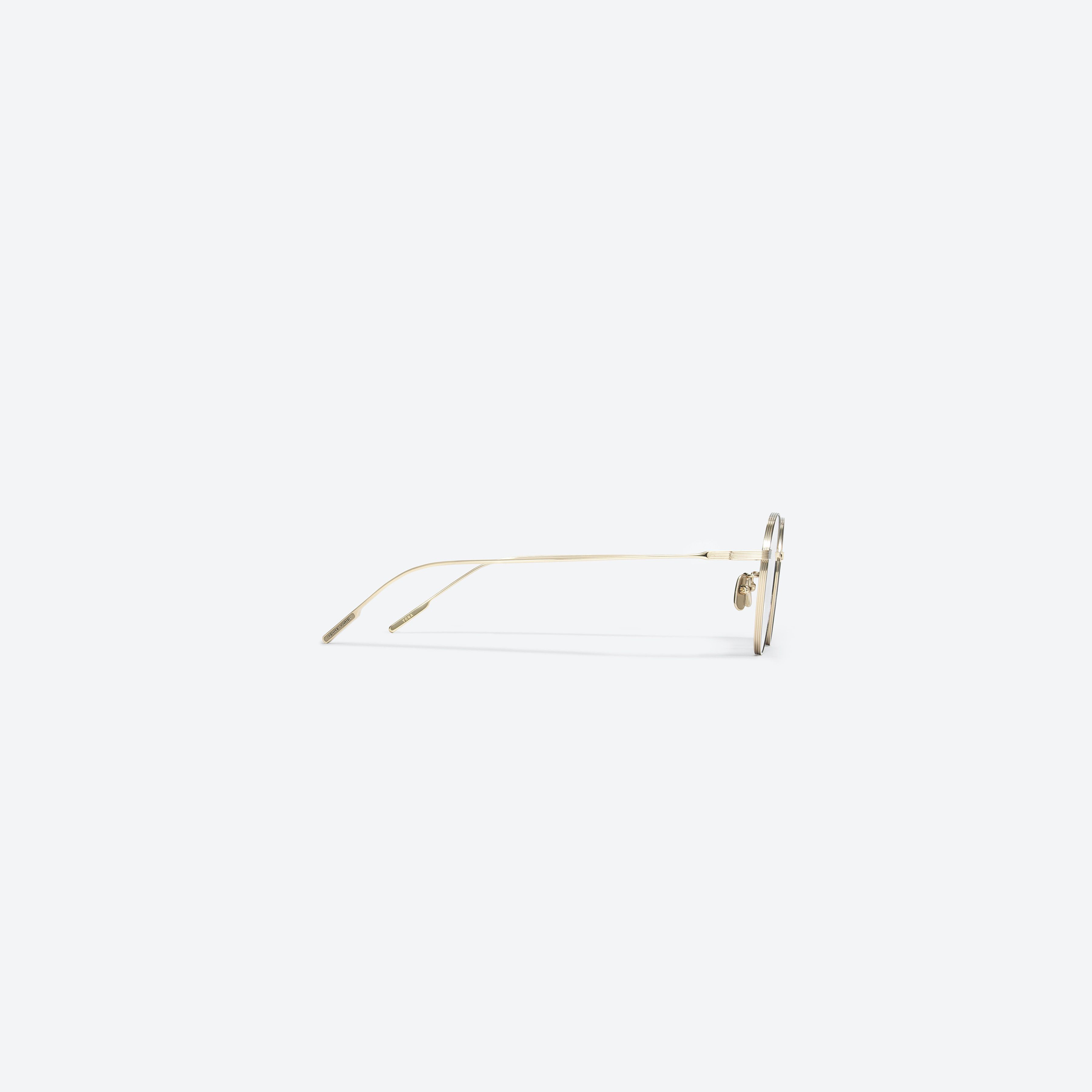 A detailed right view of Gentle Monster Yona 031(BK) Gold Metal framed Round glasses.