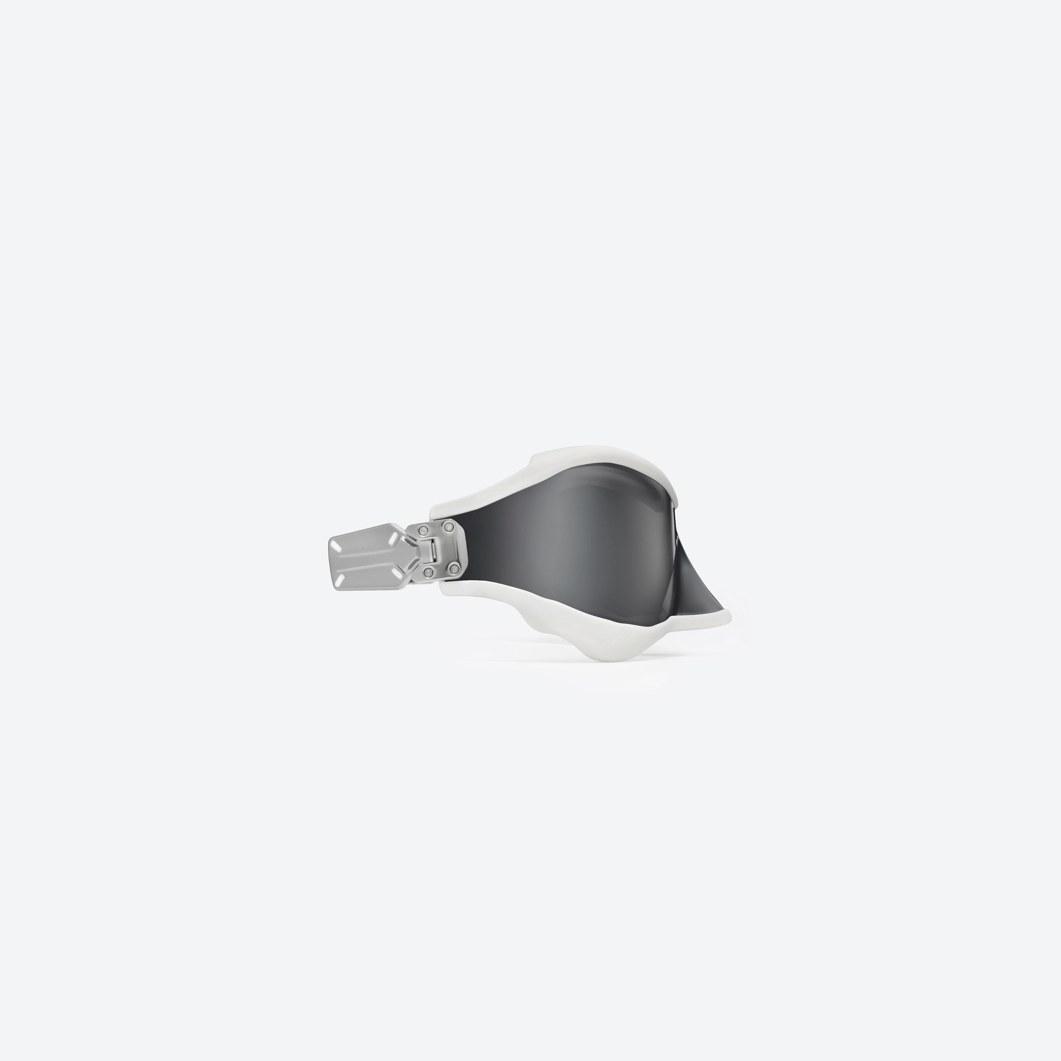 A detailed right view of Gentle Monster Maison Margiela - MM101 02 Silver Mixed framed Wraparound sunglasses.