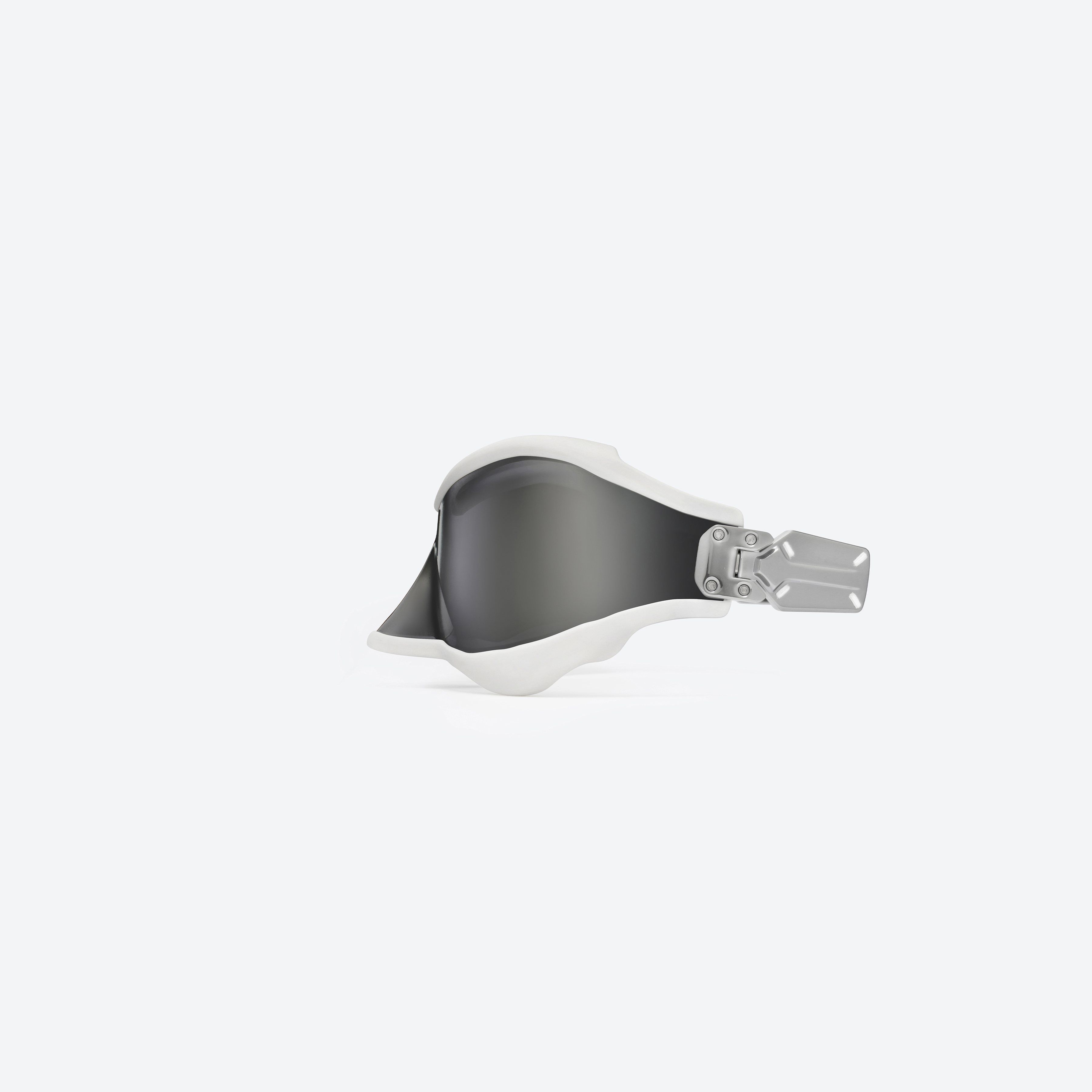 A detailed left view of Gentle Monster Maison Margiela - MM101 02 Silver Mixed framed Wraparound sunglasses.
