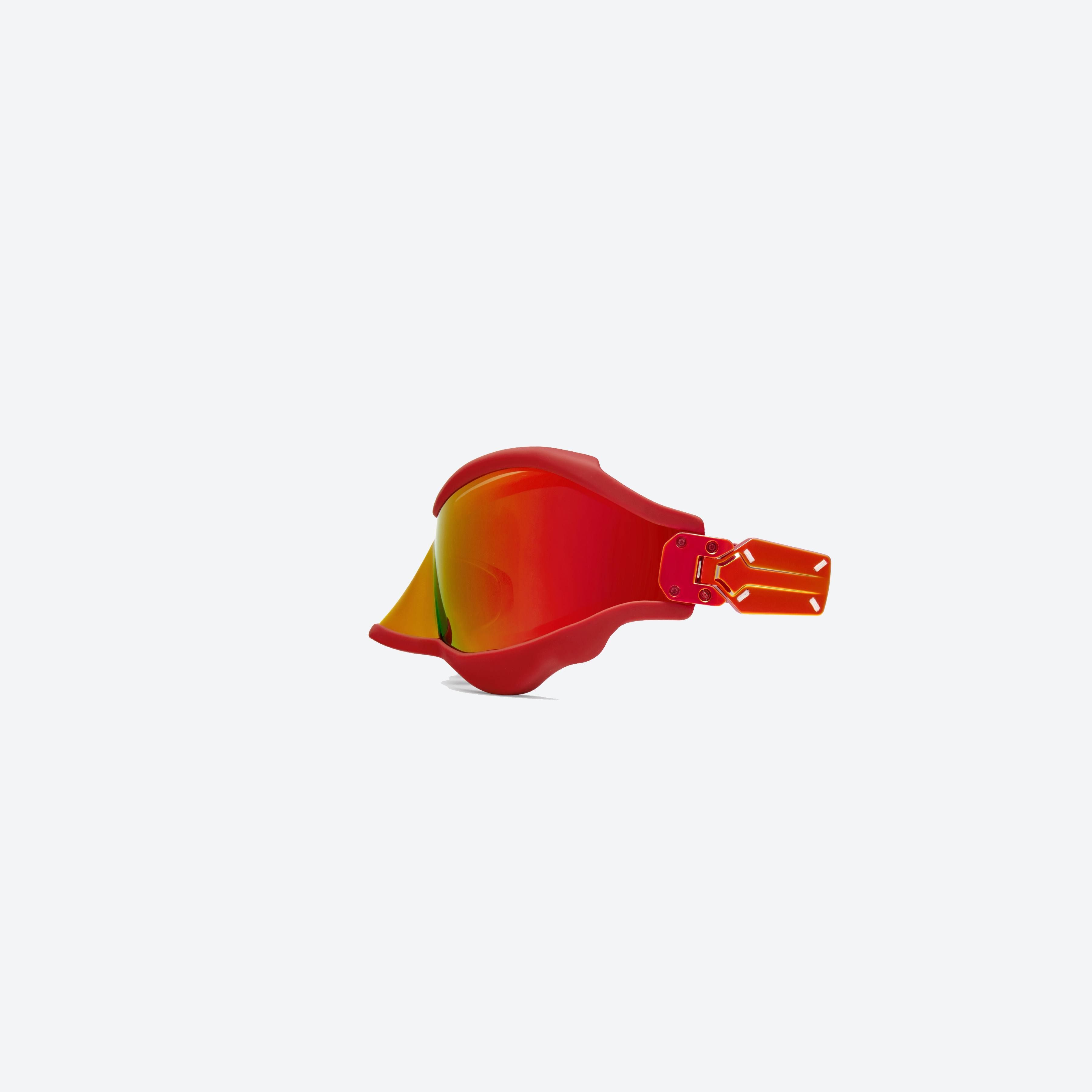 A detailed left view of Gentle Monster Maison Margiela - MM101S R5 Small Red Mixed framed Wraparound sunglasses.
