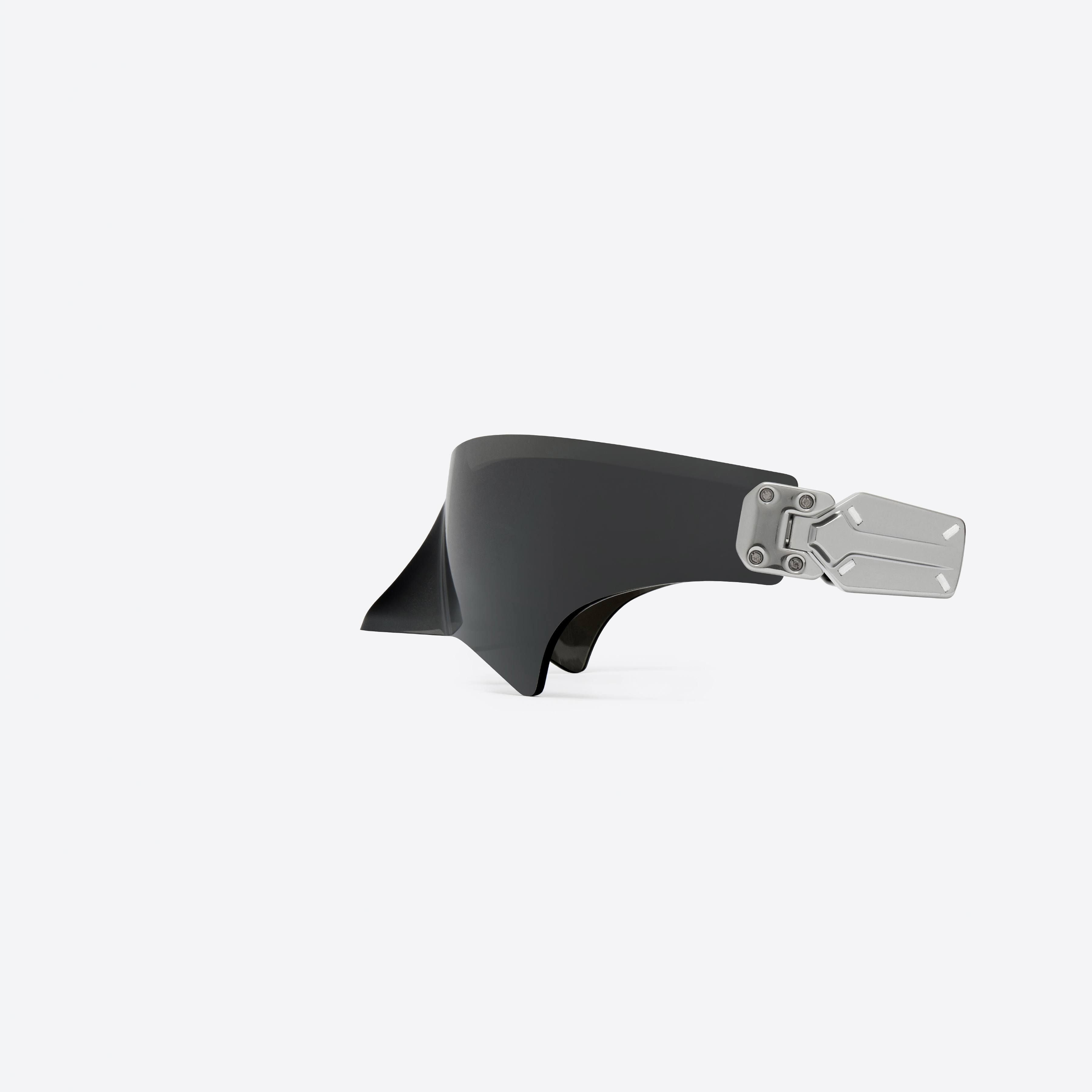 A detailed left view of Gentle Monster Maison Margiela - MM102 02 Silver Mixed framed Wraparound sunglasses.