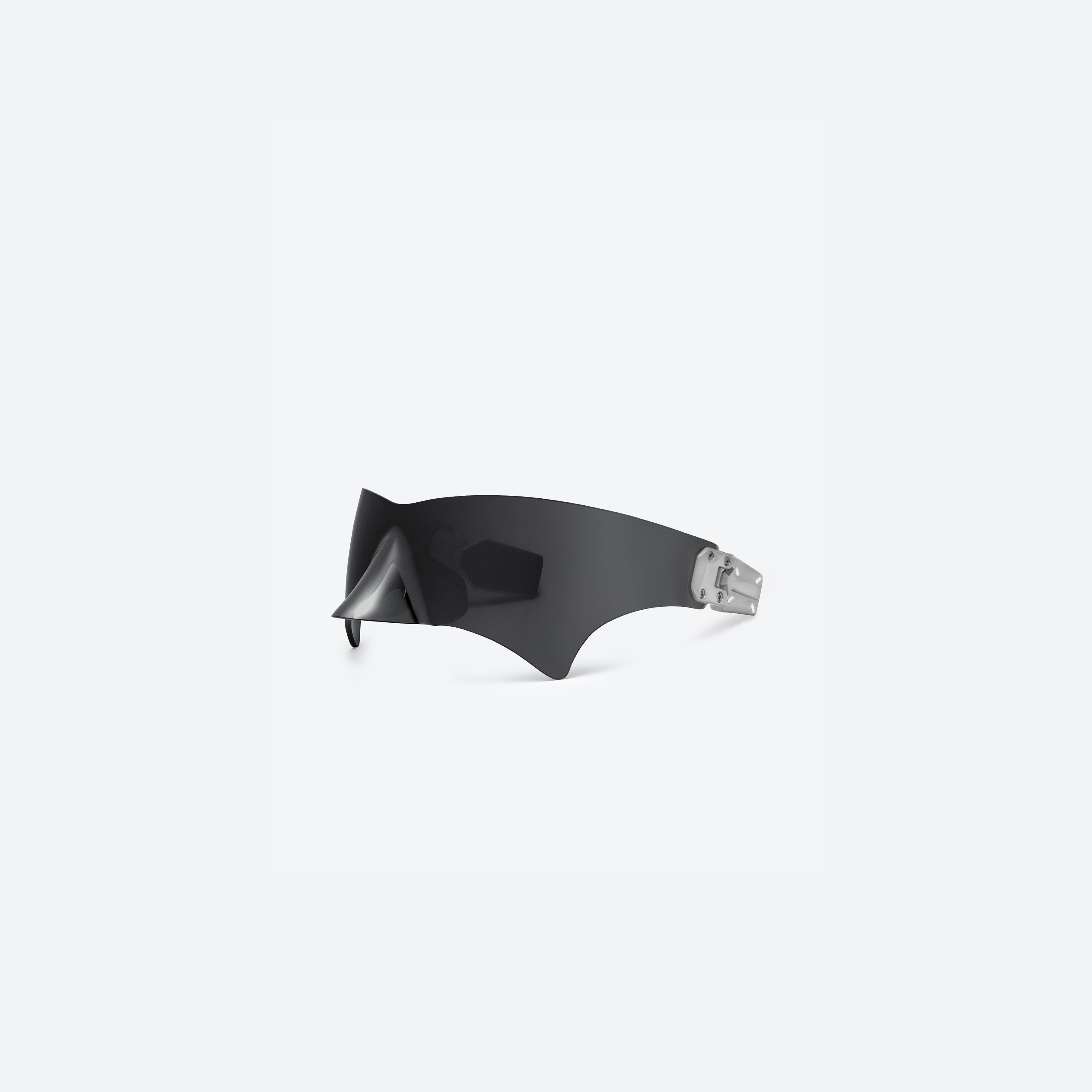 45-degree view of Gentle Monster Maison Margiela - MM102S 02 Small Silver Mixed framed Wraparound sunglasses.