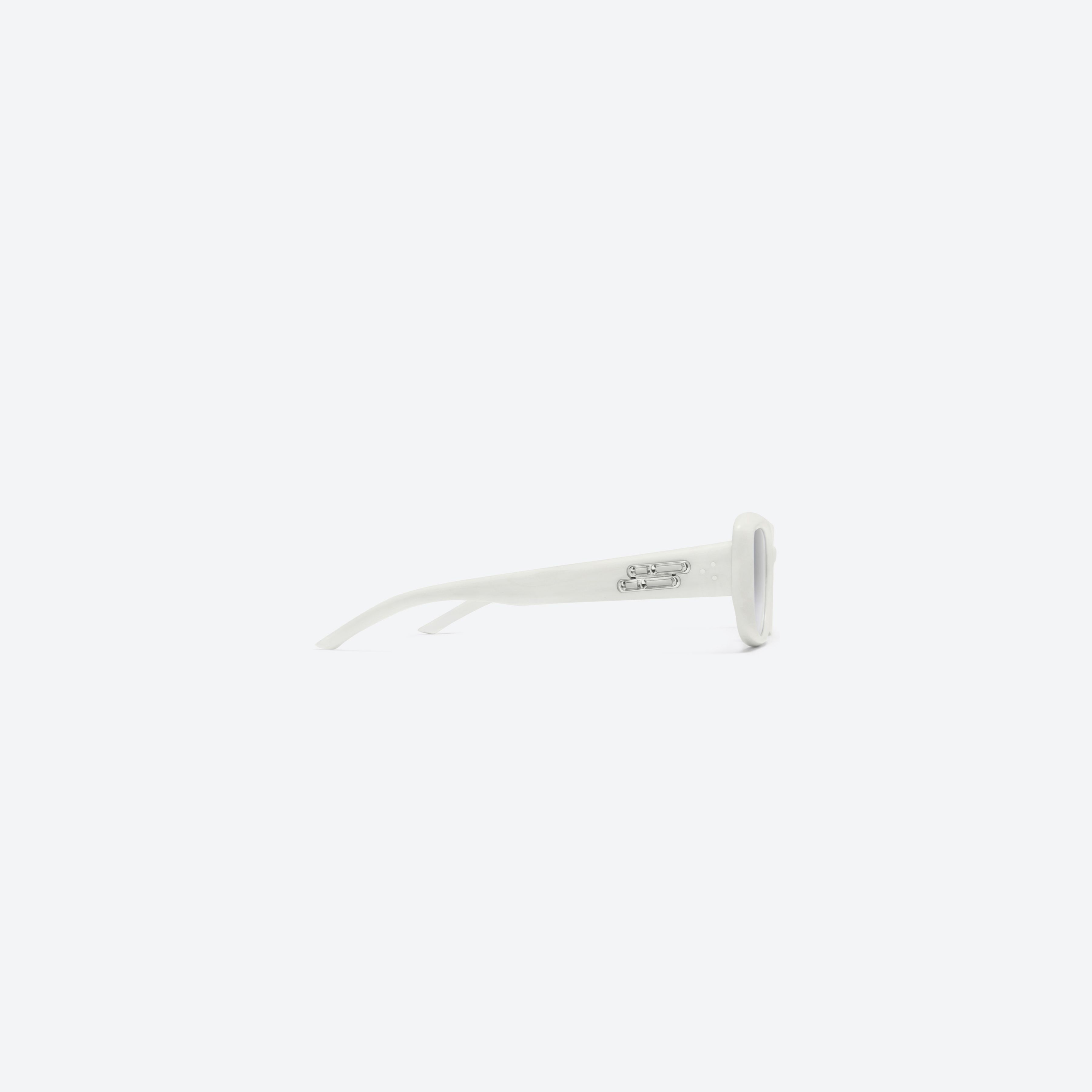 A detailed right view of Gentle Monster Lin W2 White Acetate framed Square sunglasses.