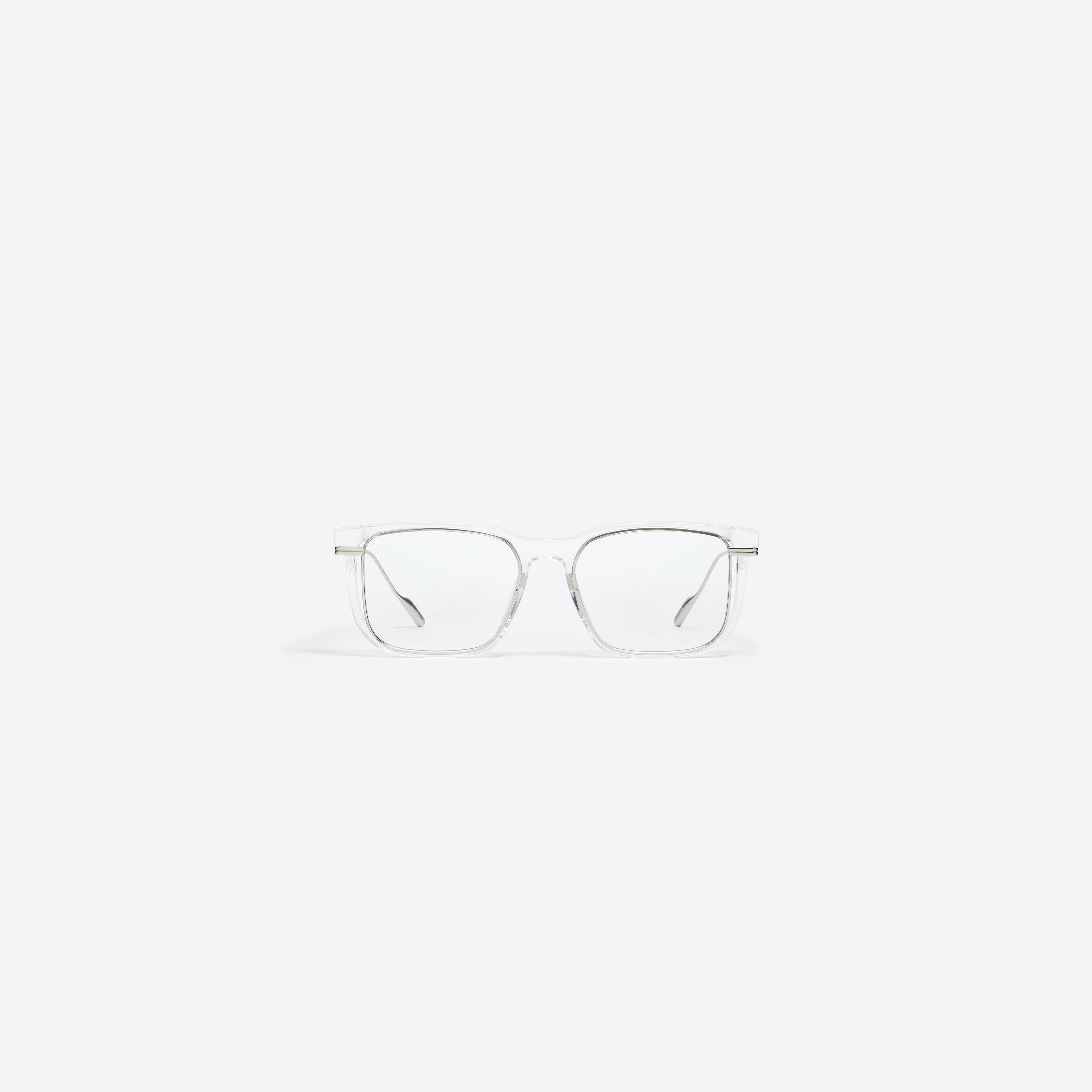 A front view of Gentle Monster Choice.YK C1 Clear Mixed framed Square glasses.